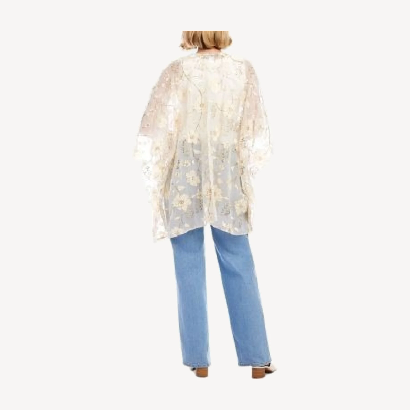 Karen Kane Floral Embroidered Open Front Jacket