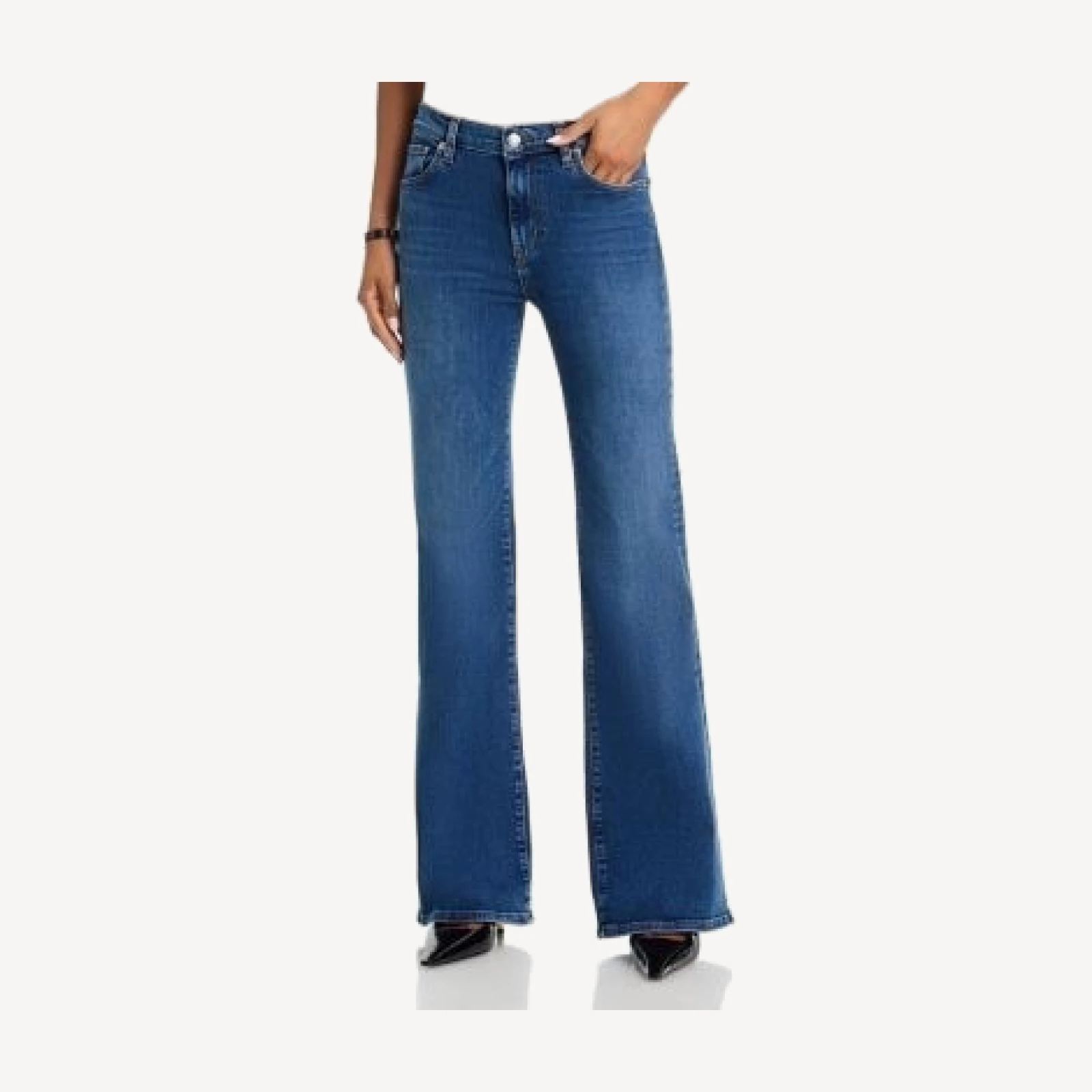Frame The Icon High Rise Wide Leg Jeans in Foxley