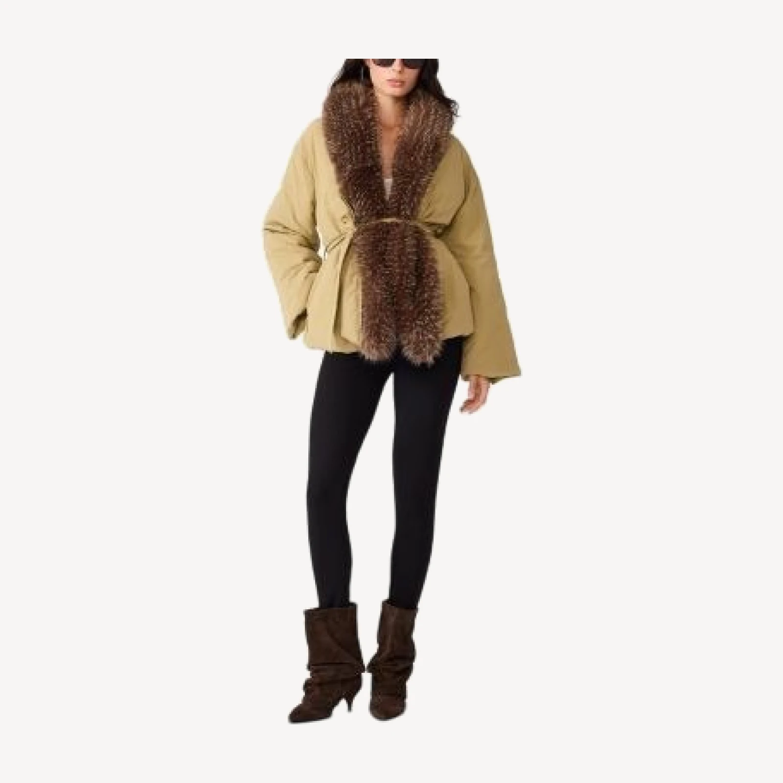 Steve Madden Millarca Faux Fur Trim Puffer Jacket