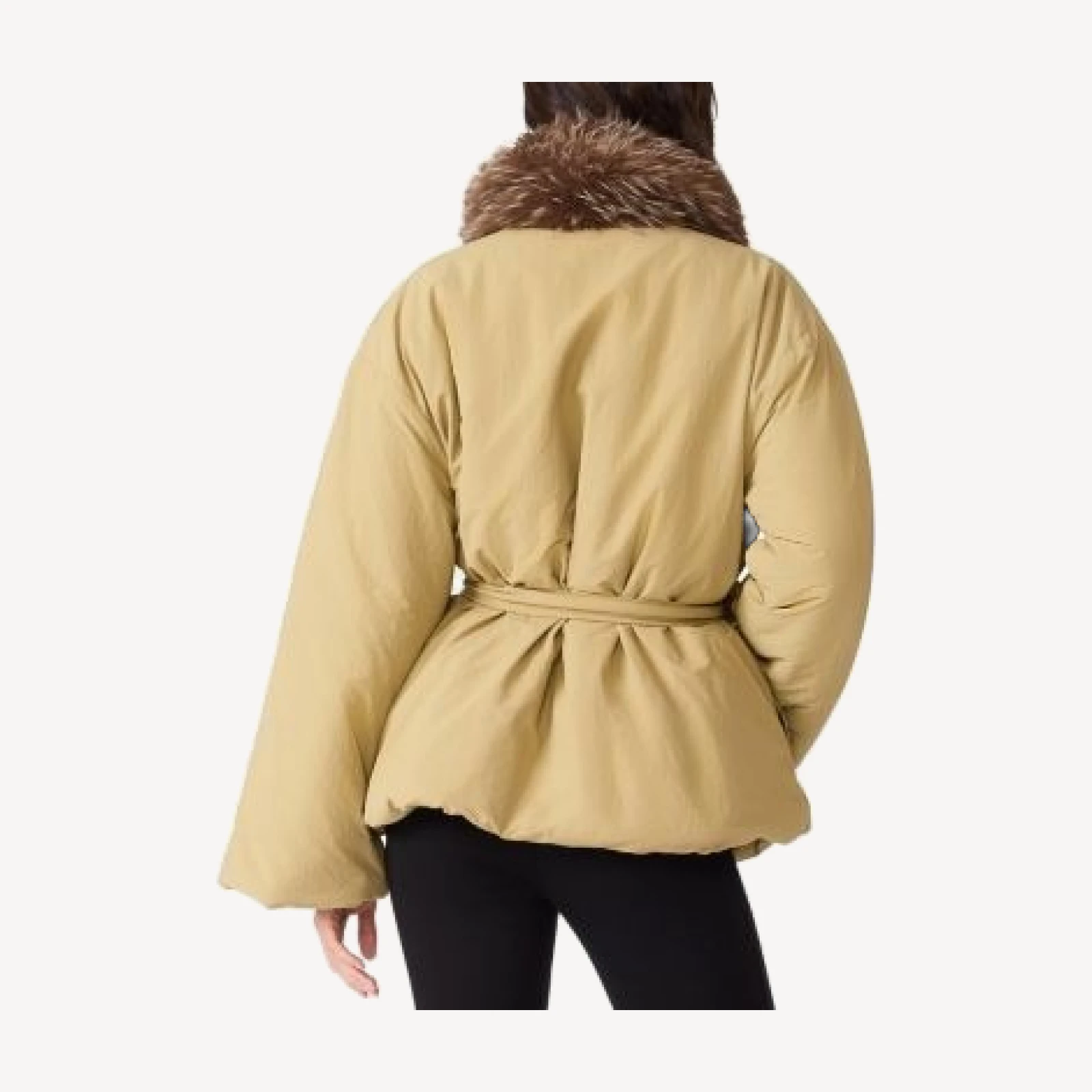 Steve Madden Millarca Faux Fur Trim Puffer Jacket
