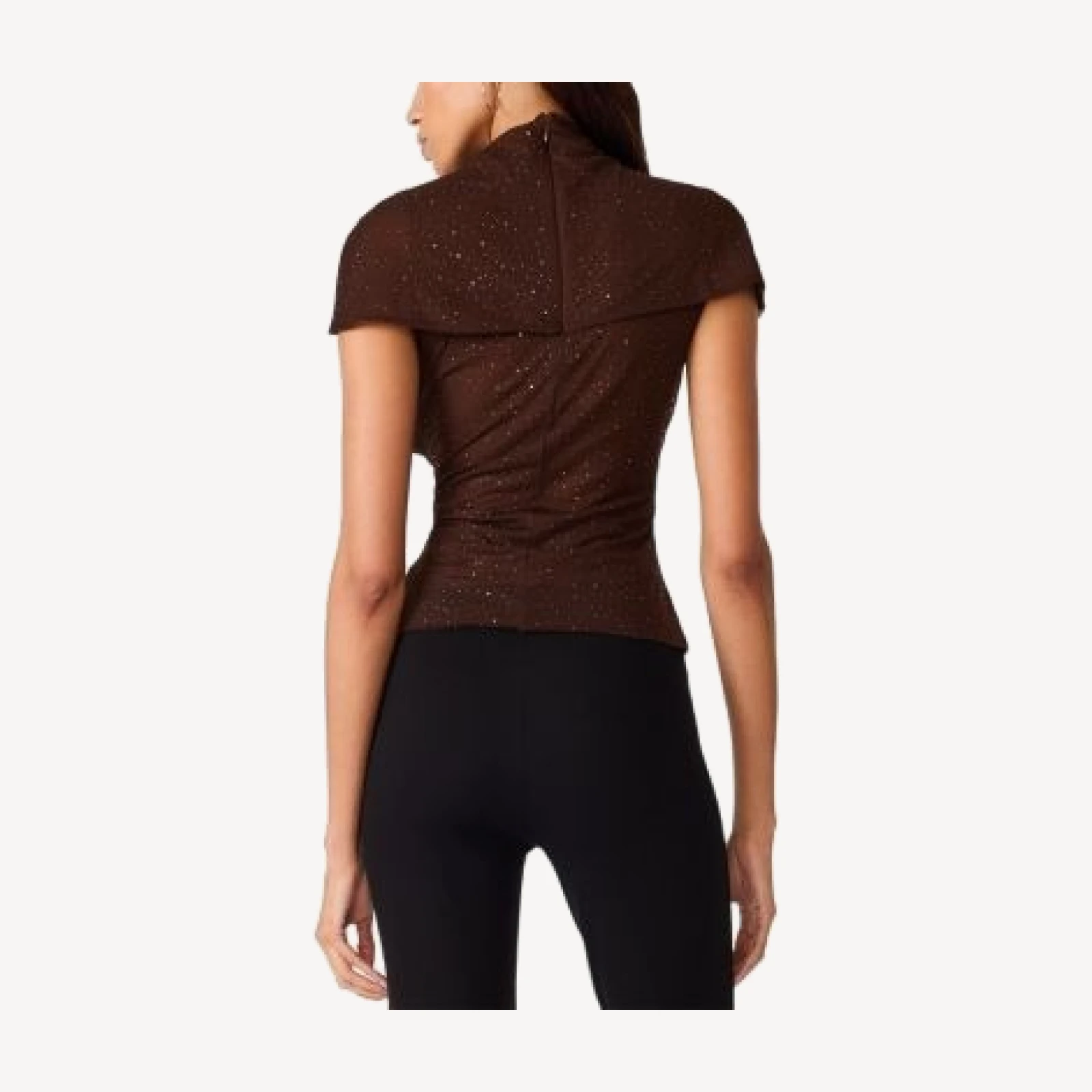 Steve Madden Evereth Ruched Glitter Knit Top