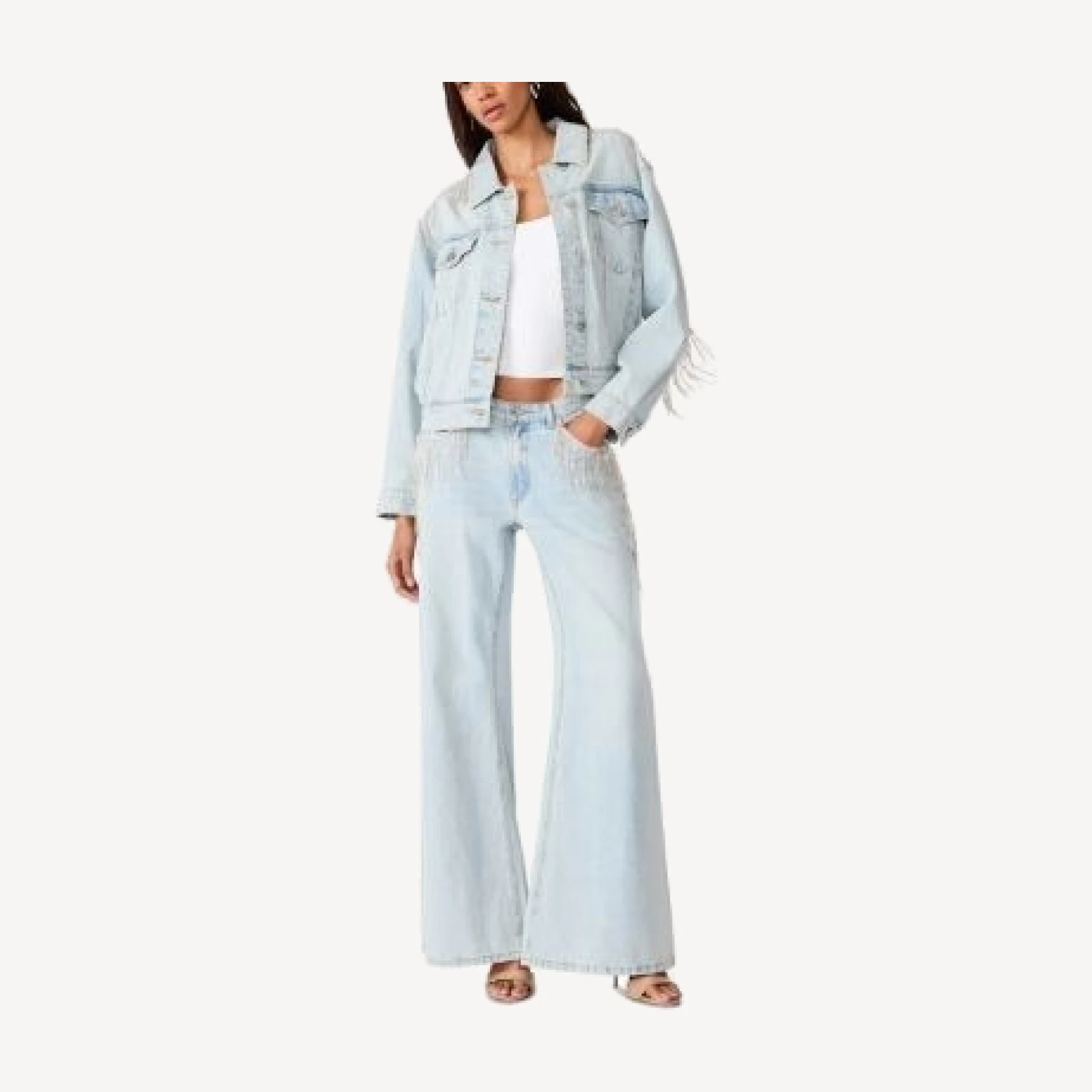 Steve Madden The Goldie Cotton High Rise Wide Leg Jeans in Faded Denim