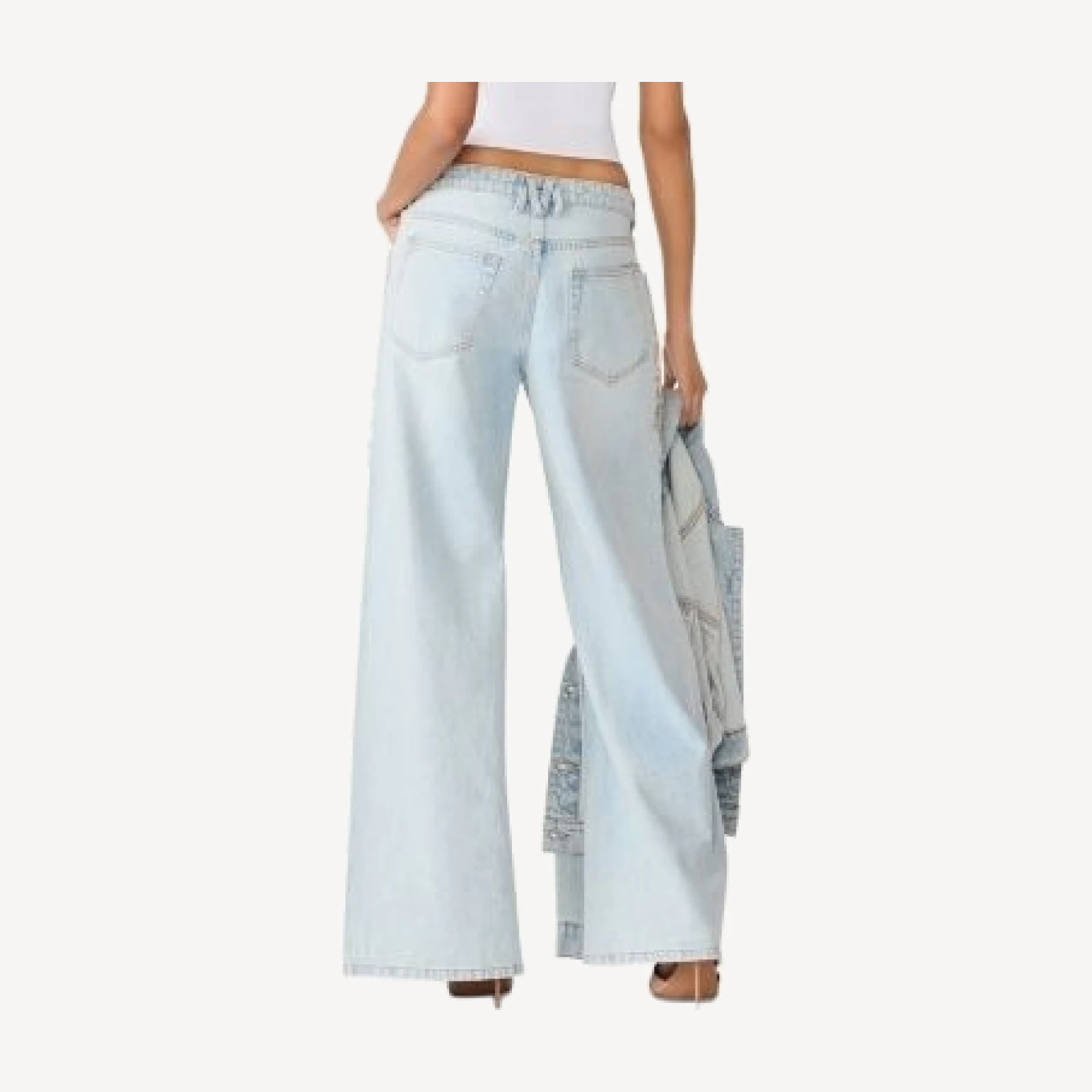 Steve Madden The Goldie Cotton High Rise Wide Leg Jeans in Faded Denim