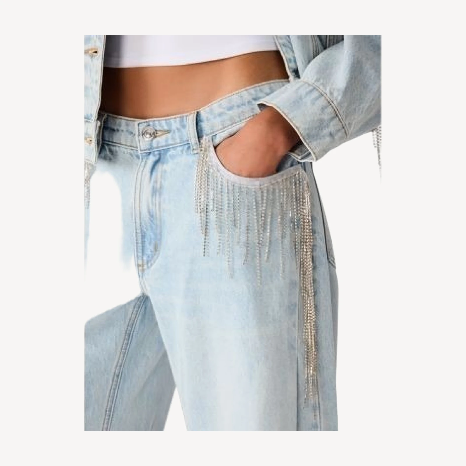 Steve Madden The Goldie Cotton High Rise Wide Leg Jeans in Faded Denim