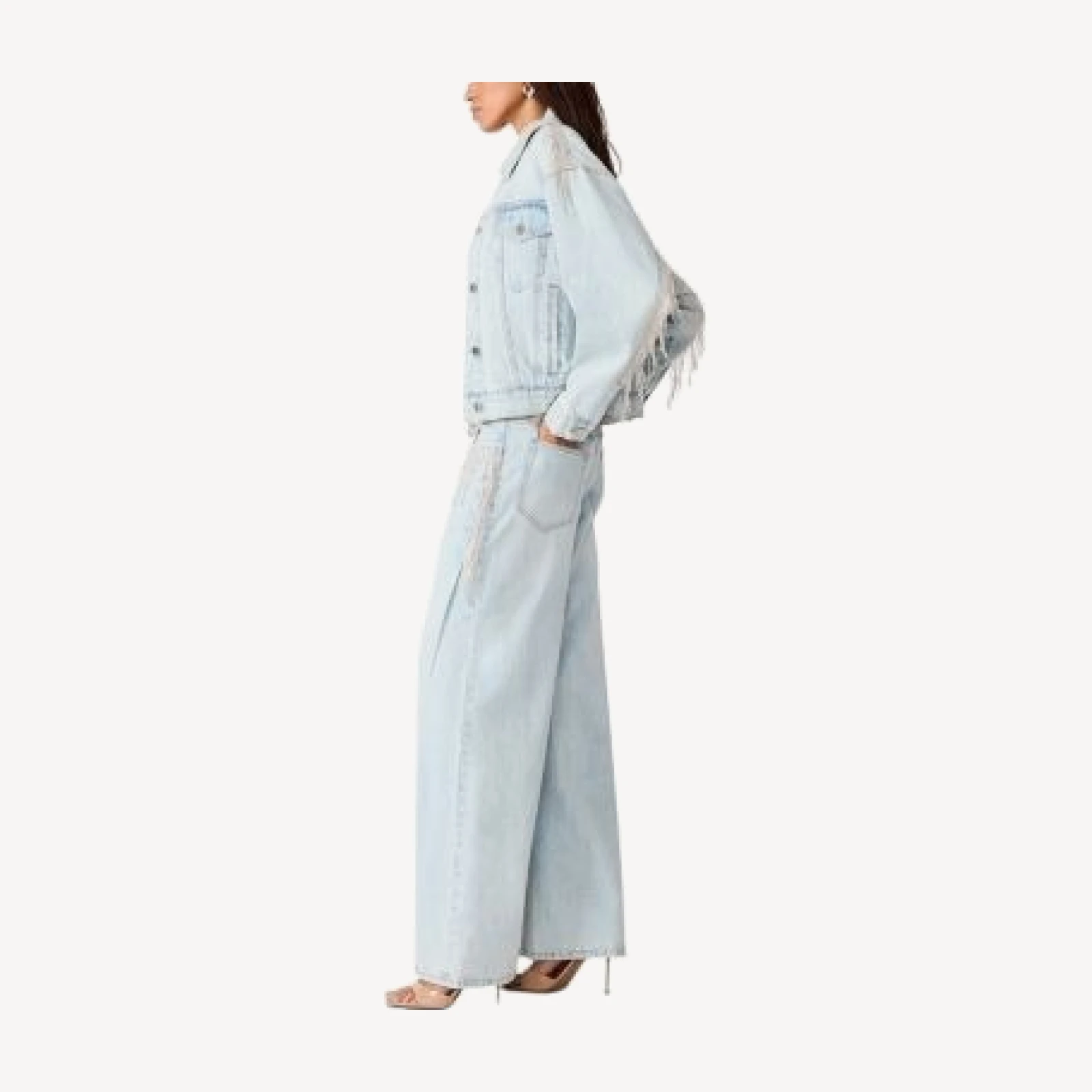 Steve Madden The Goldie Cotton High Rise Wide Leg Jeans in Faded Denim