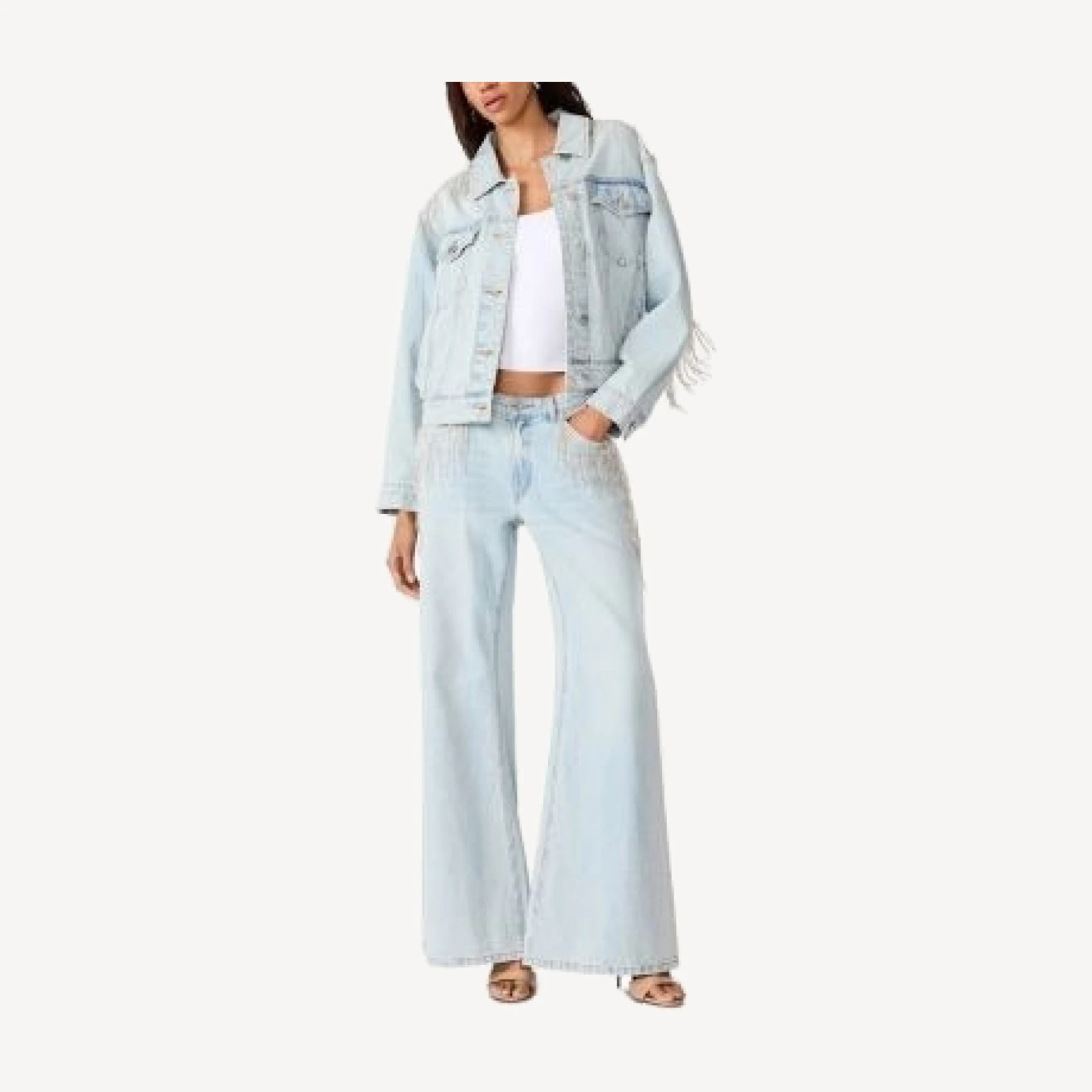 Steve Madden The Goldie Cotton High Rise Wide Leg Jeans in Faded Denim