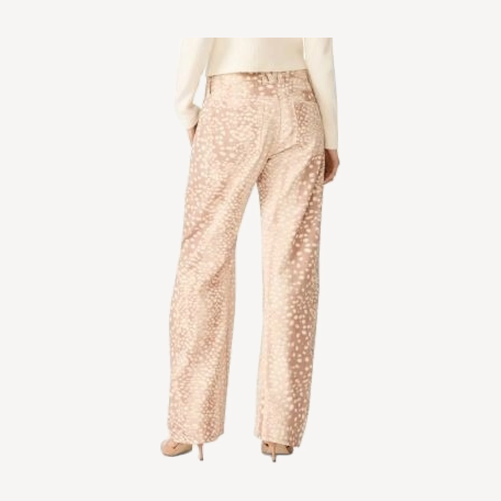 Steve Madden The Bleecker Printed High Rise Wide Leg Jeans in Light Oak