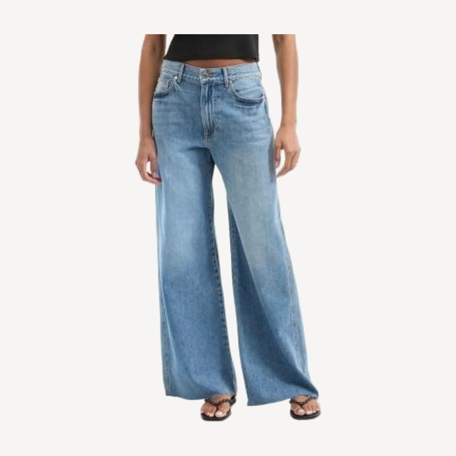 Veronica Beard Kasey High Rise Wide Leg Jeans in Dusted Glare