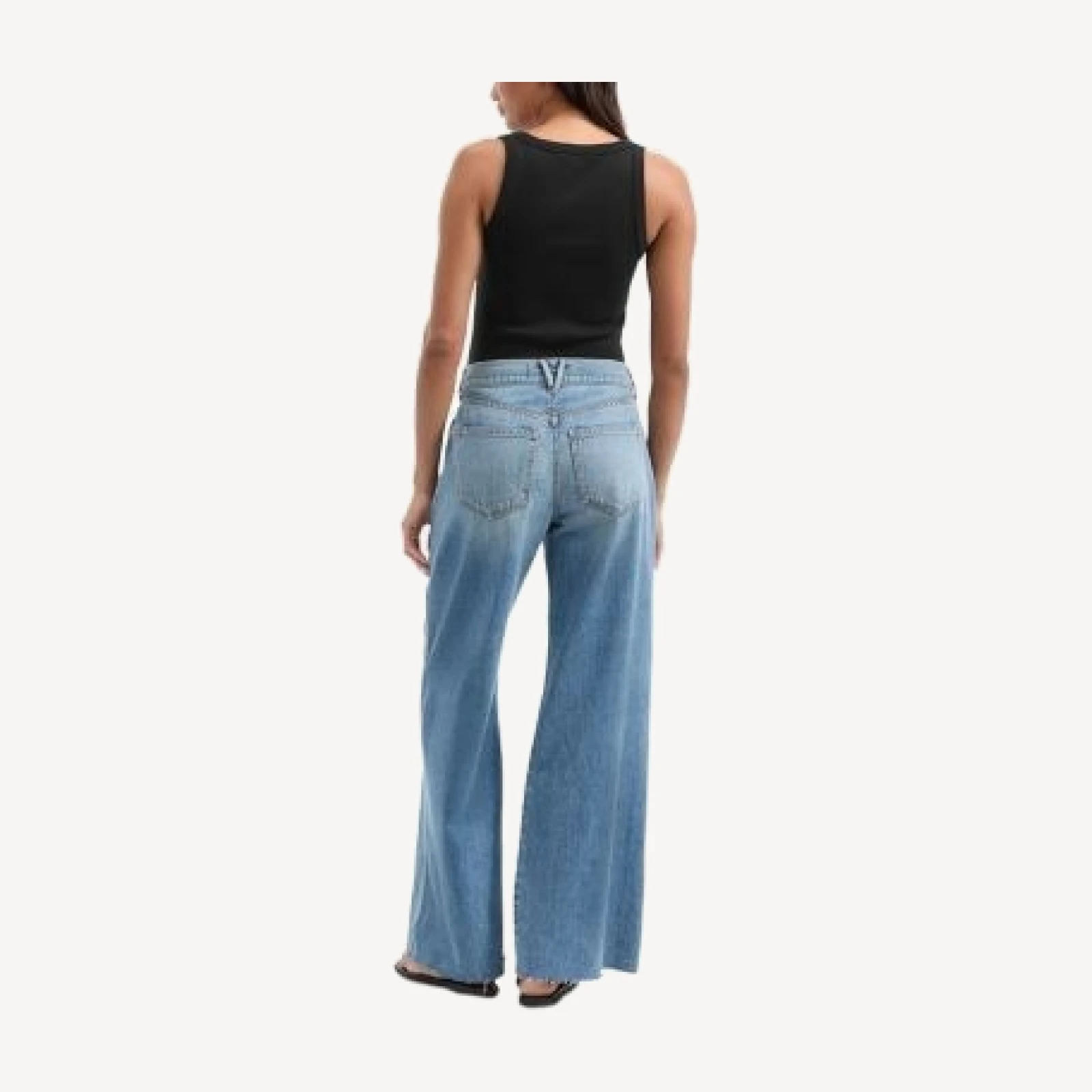 Veronica Beard Kasey High Rise Wide Leg Jeans in Dusted Glare