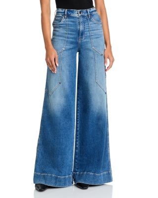 Veronica Beard Freddy High Rise Extra Wide Leg Jeans in Ripple Haze