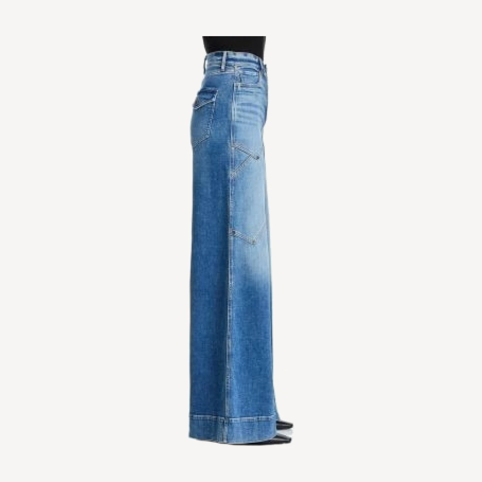 Veronica Beard Freddy High Rise Extra Wide Leg Jeans in Ripple Haze