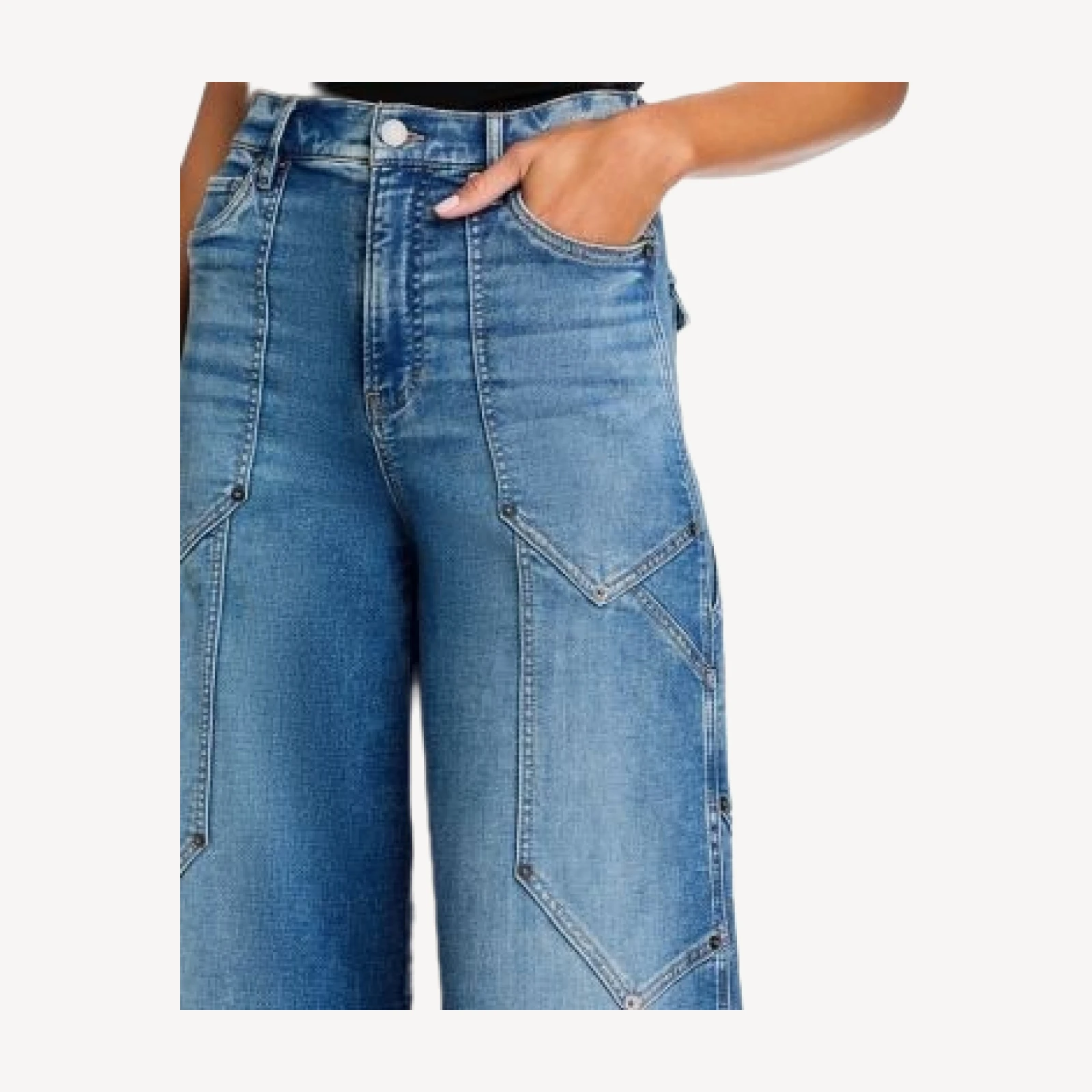 Veronica Beard Freddy High Rise Extra Wide Leg Jeans in Ripple Haze