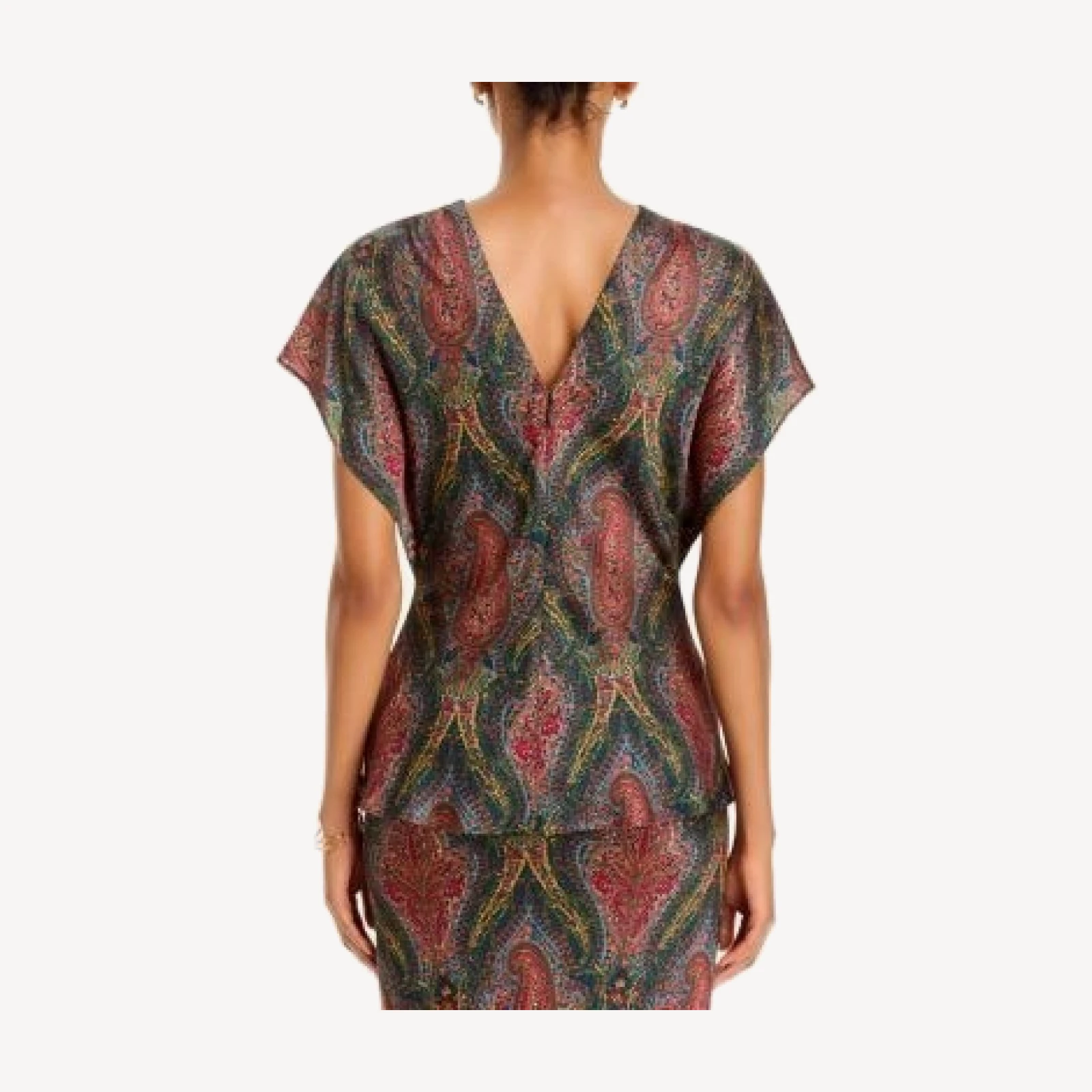 Veronica Beard Redgrave Cowl Neck Short Sleeve Top