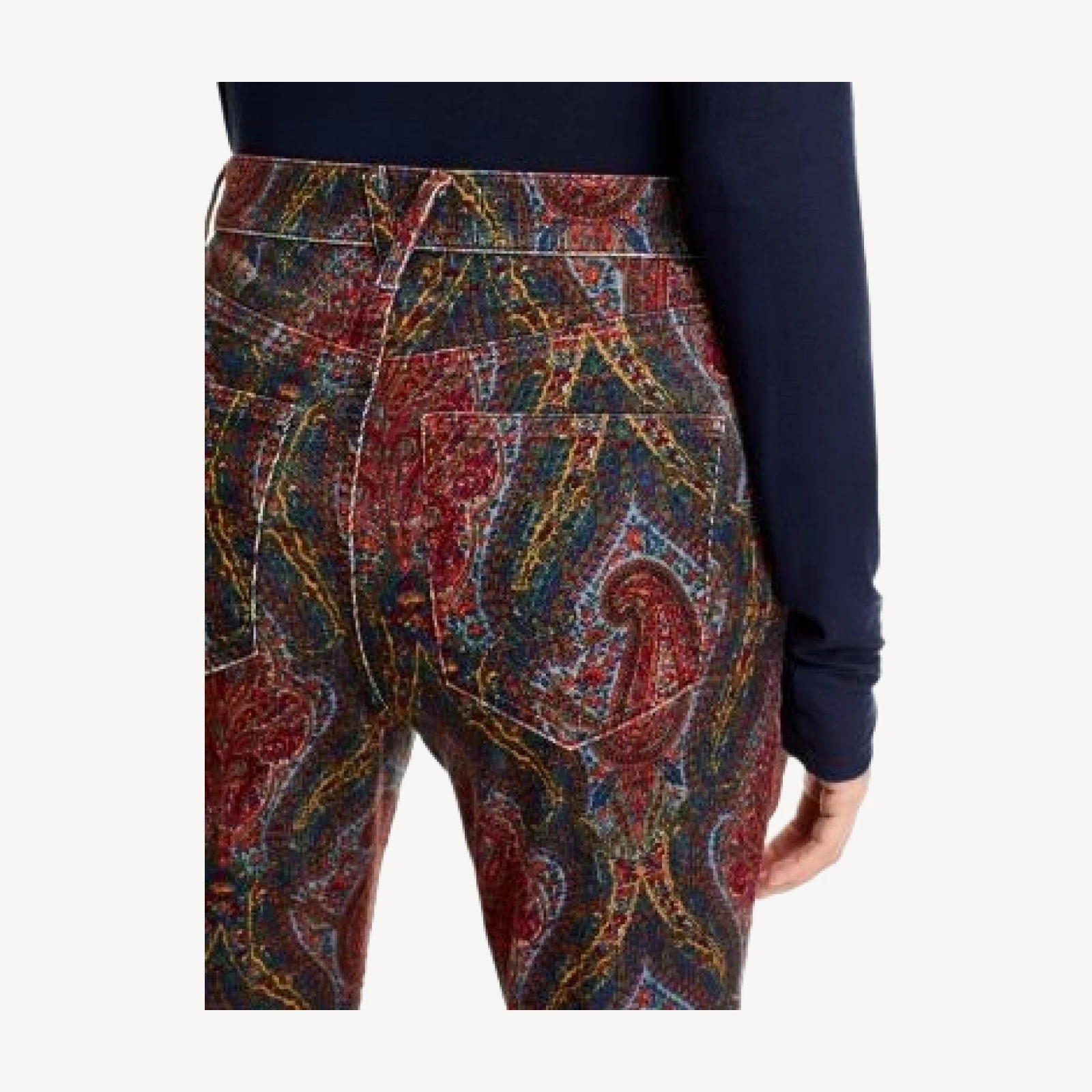 Veronica Beard Beverly High Rise Flare Jeans in Paisley Cord
