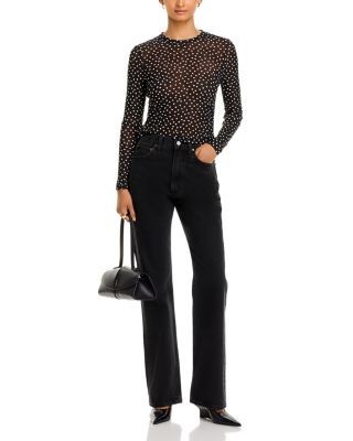Veronica Beard Pruitt Sheer Polka Dot Long Sleeve Tee