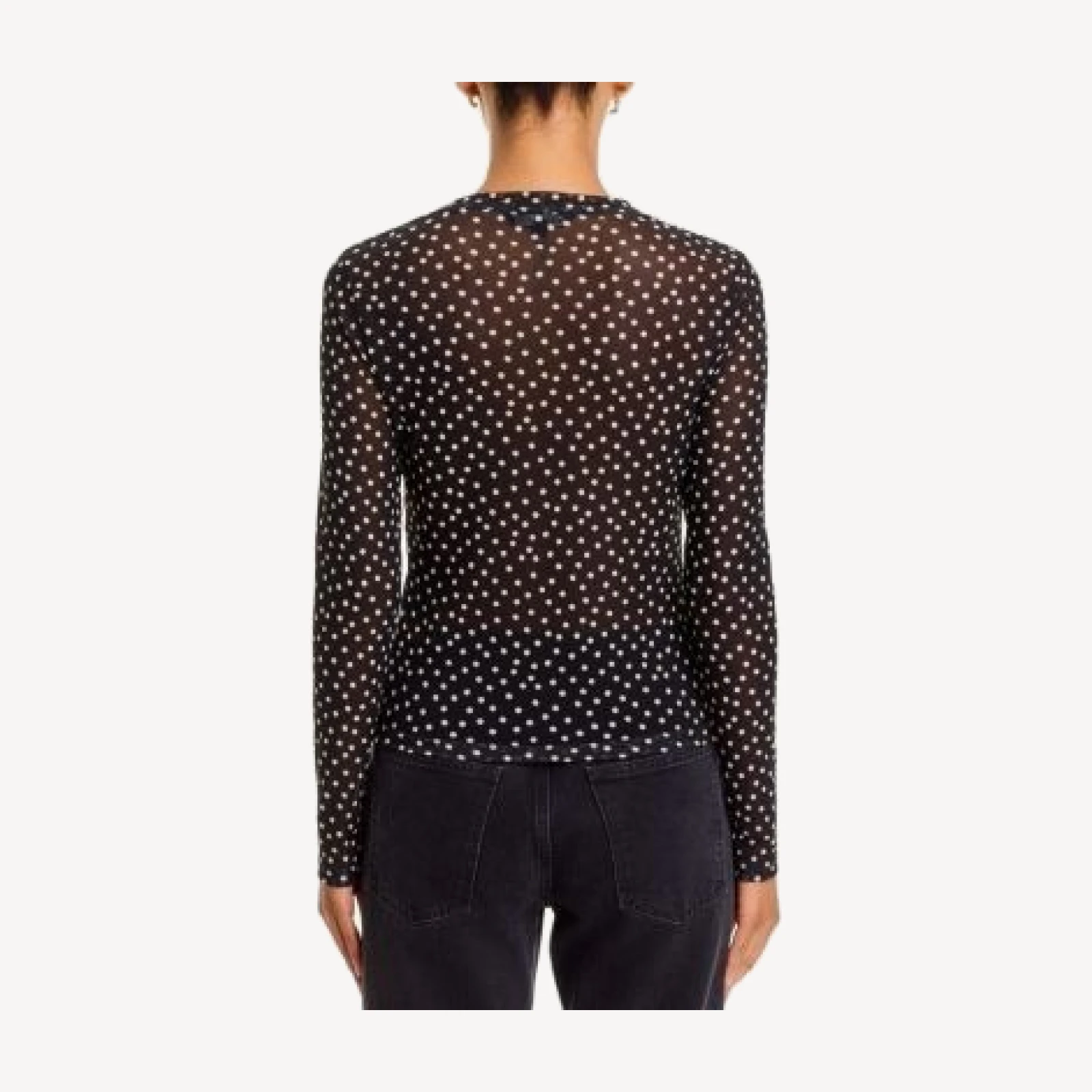 Veronica Beard Pruitt Sheer Polka Dot Long Sleeve Tee