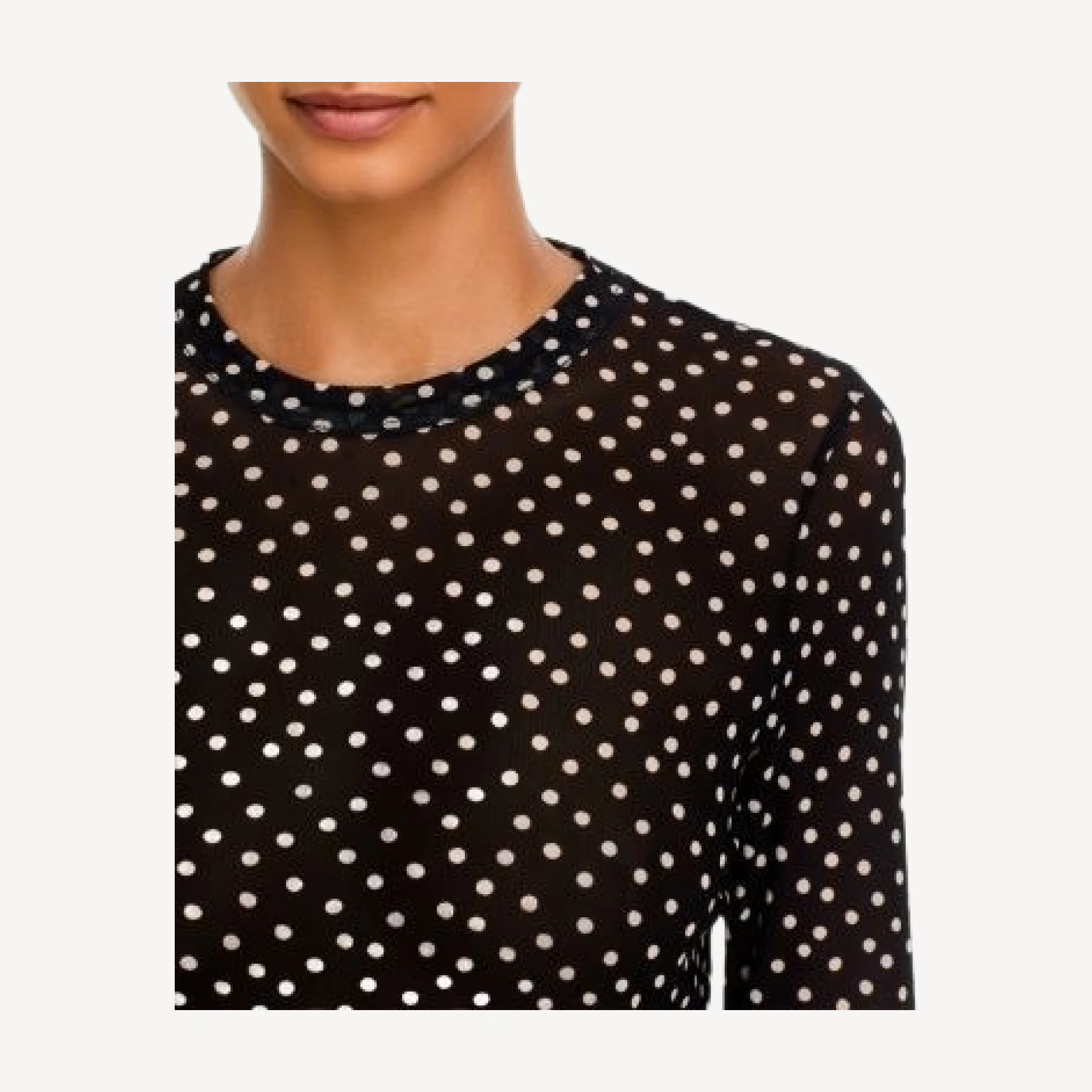 Veronica Beard Pruitt Sheer Polka Dot Long Sleeve Tee