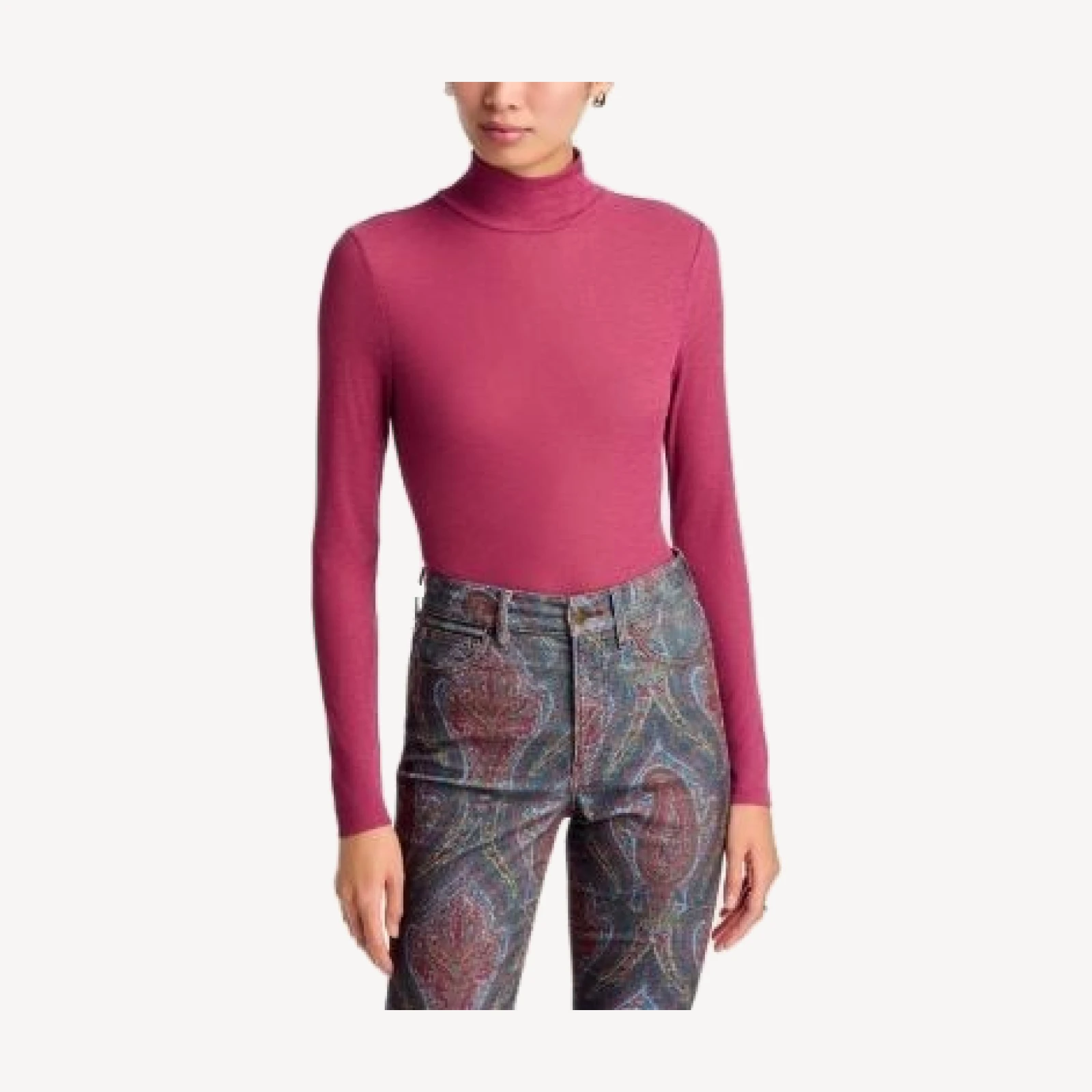 Veronica Beard Wyeth Long Sleeve Turtleneck Top