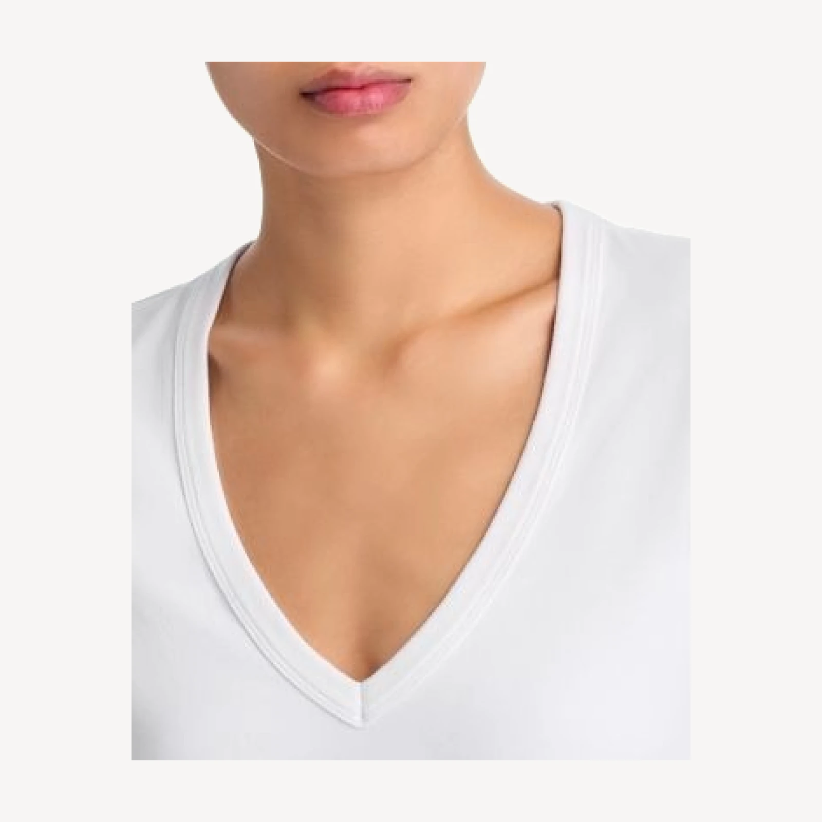 Veronica Beard Brightwyn V Neck Cotton Stretch Top