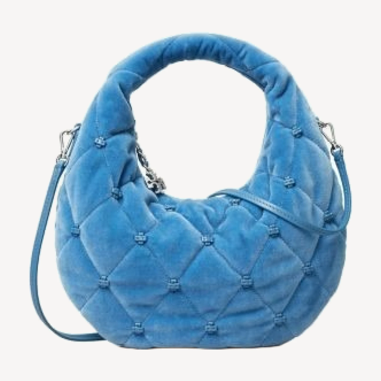 Tory Burch Bunny Knot Velvet Convertible Crescent Bag