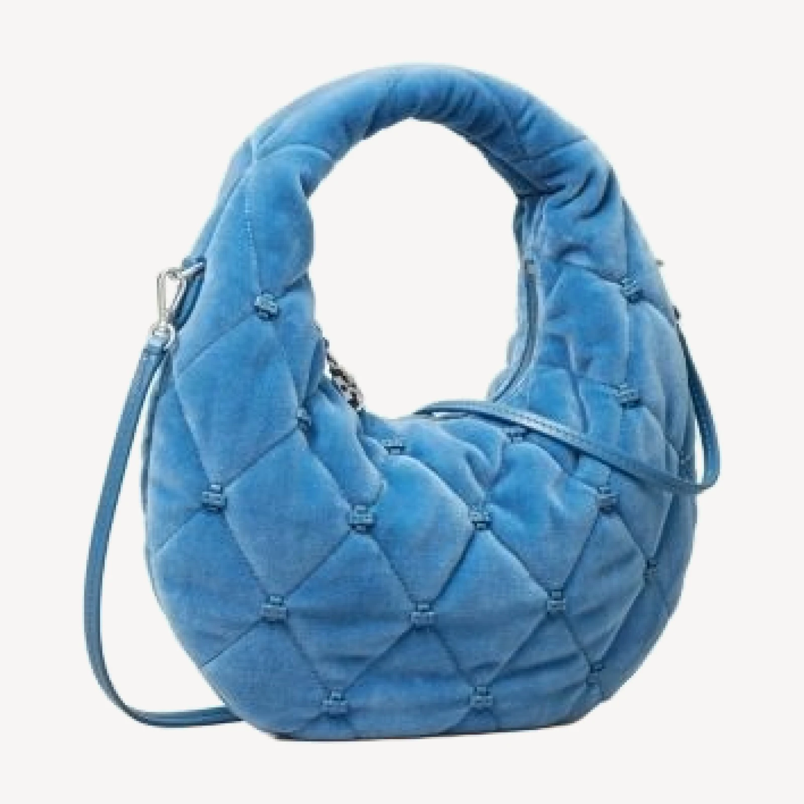 Tory Burch Bunny Knot Velvet Convertible Crescent Bag