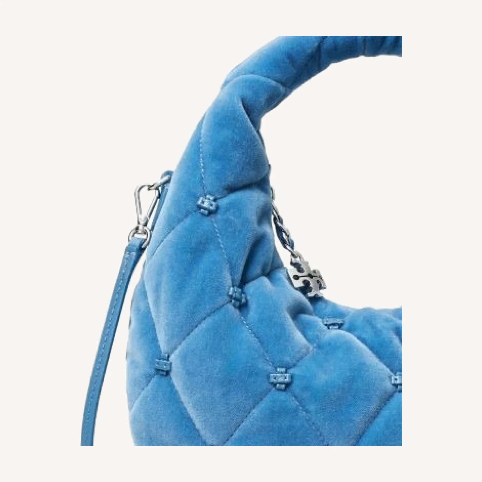 Tory Burch Bunny Knot Velvet Convertible Crescent Bag