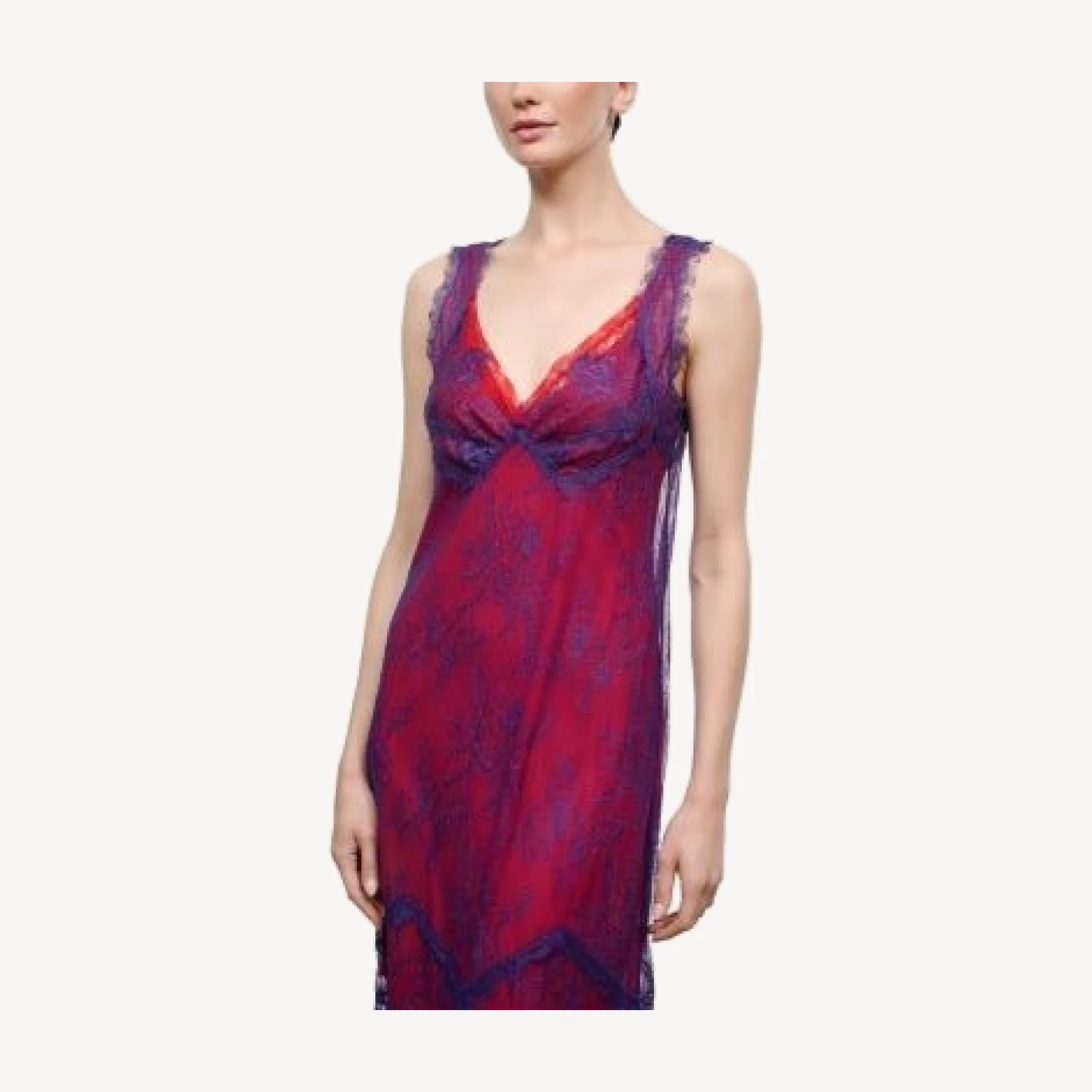 Staud Vega V Neck Lace Sleeveless Dress