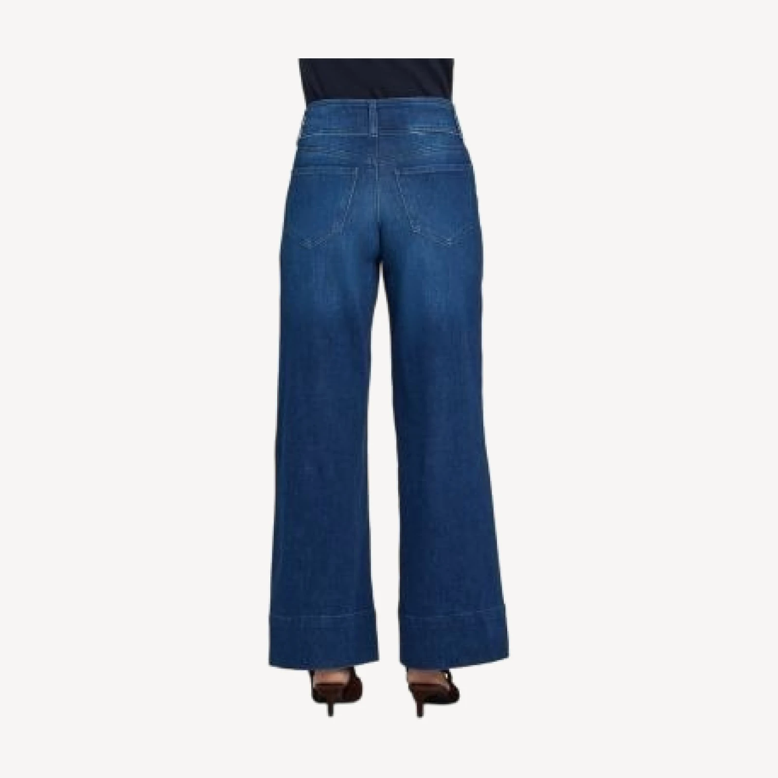 Nydj Teresa High Rise Wide Leg Double Button Jeans in Deep Wave