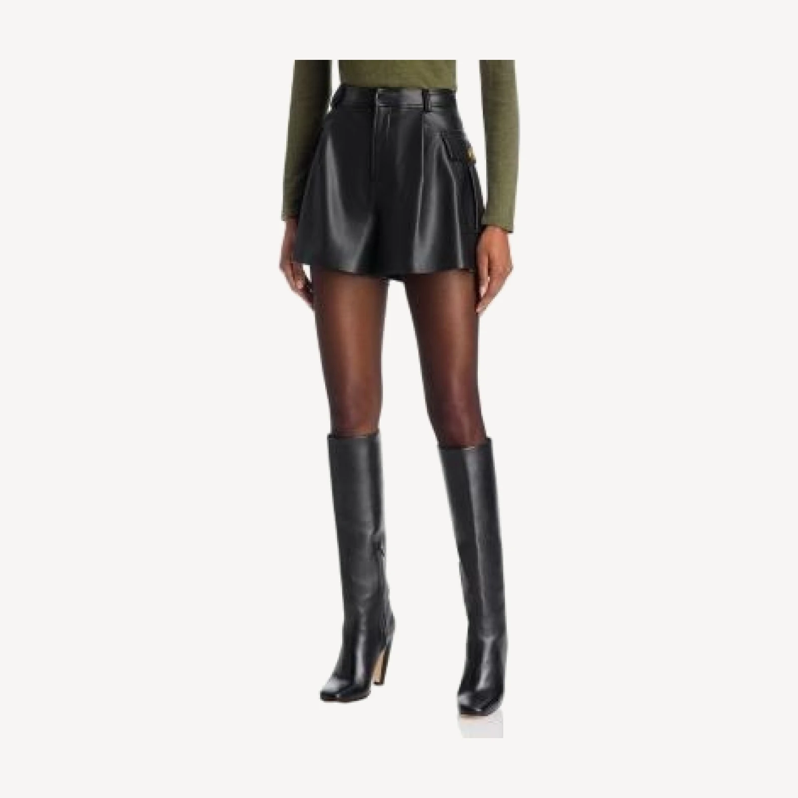 L'Agence Clairmont Faux Leather Cargo Shorts