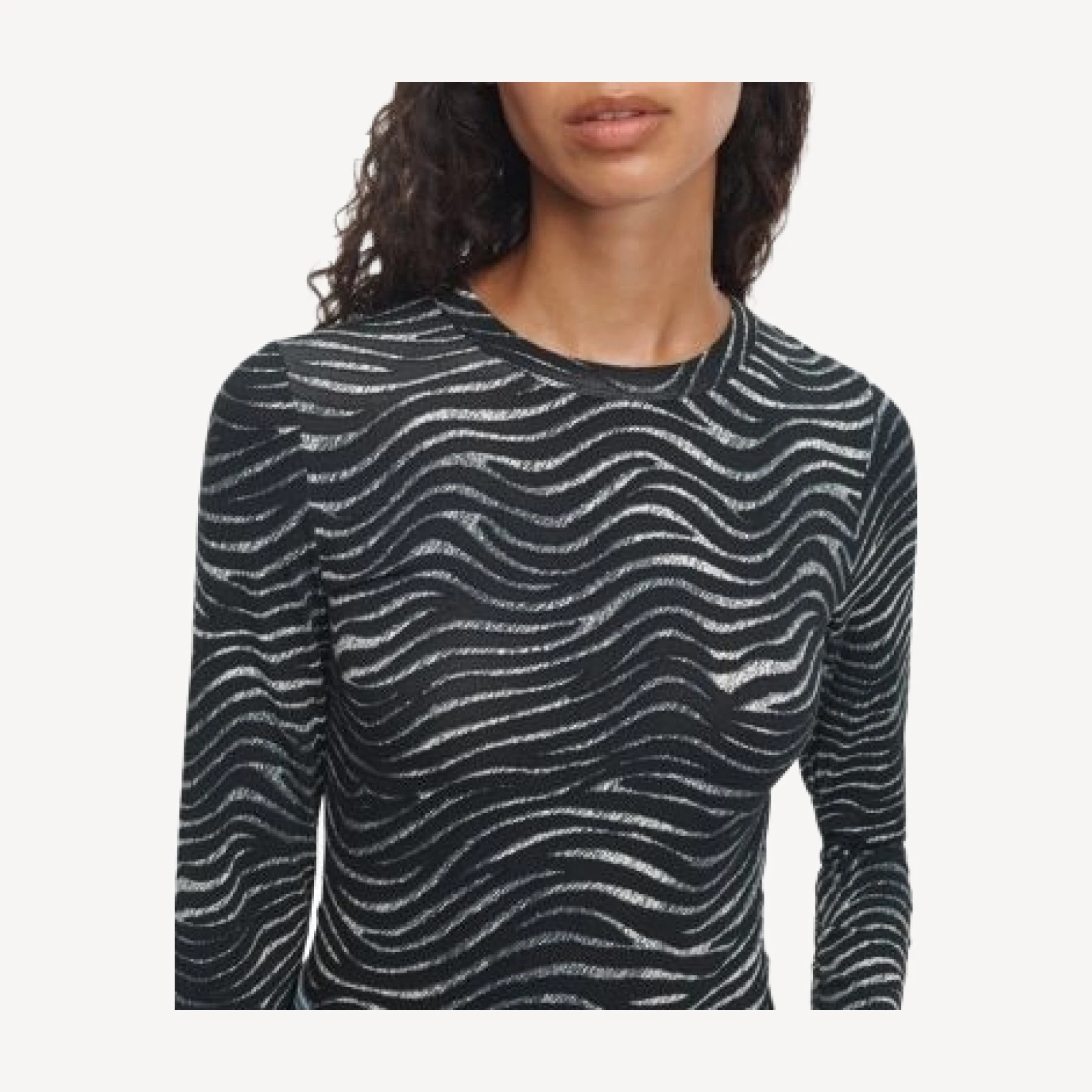 rag & bone Luca Zebra Print Fitted Long Sleeve Tee