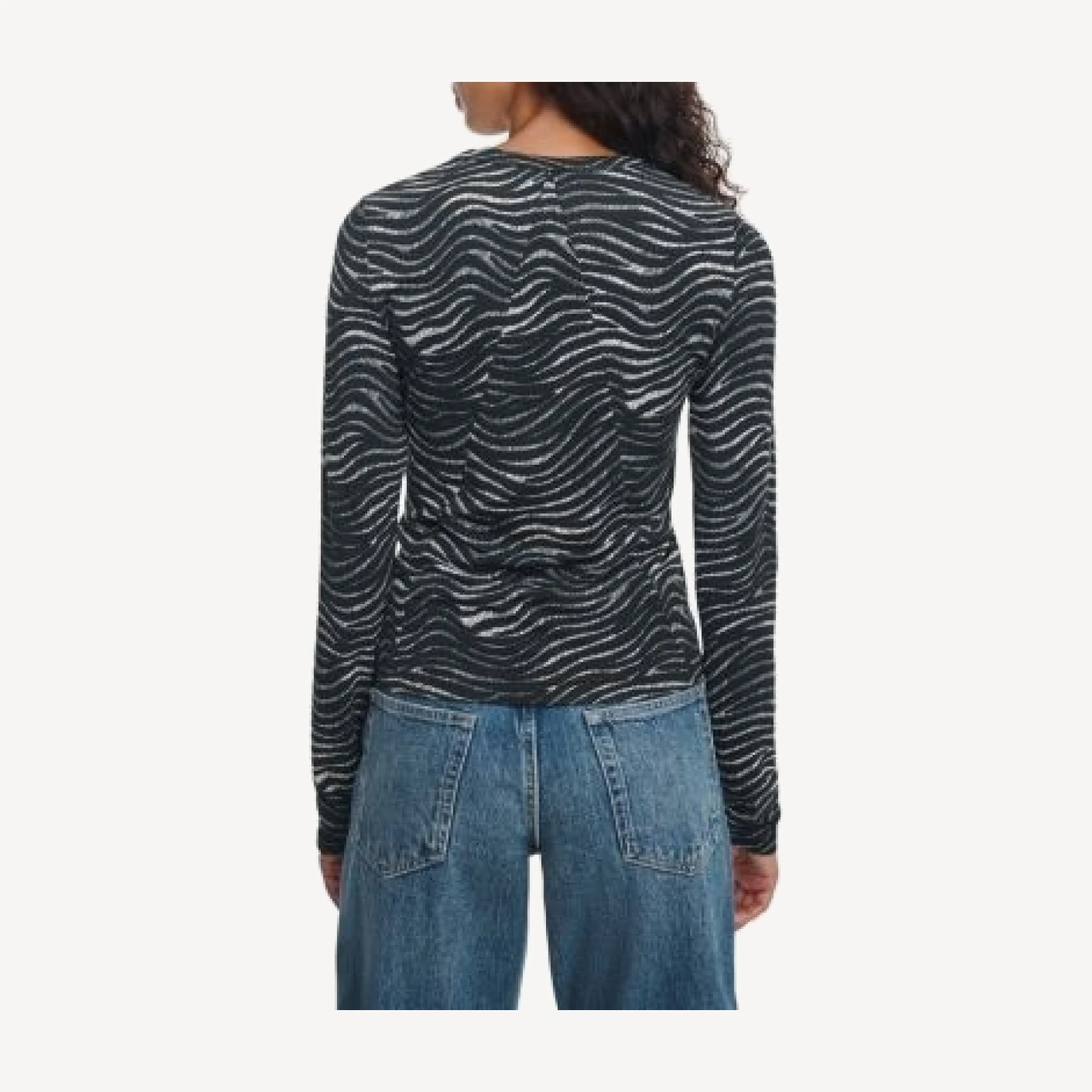 rag & bone Luca Zebra Print Fitted Long Sleeve Tee