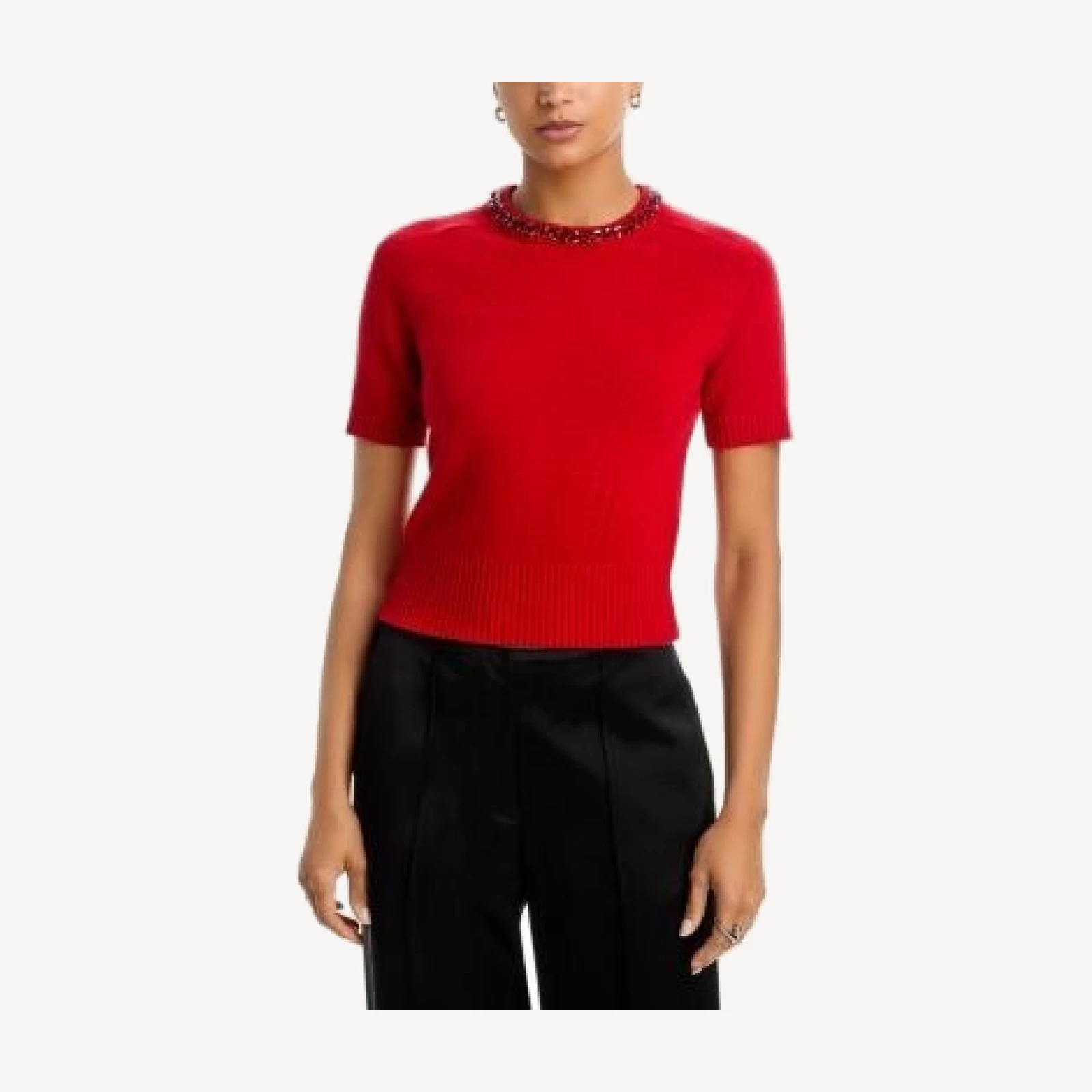 rag & bone Bonnie Embellished Crewneck Short Sleeve Sweater