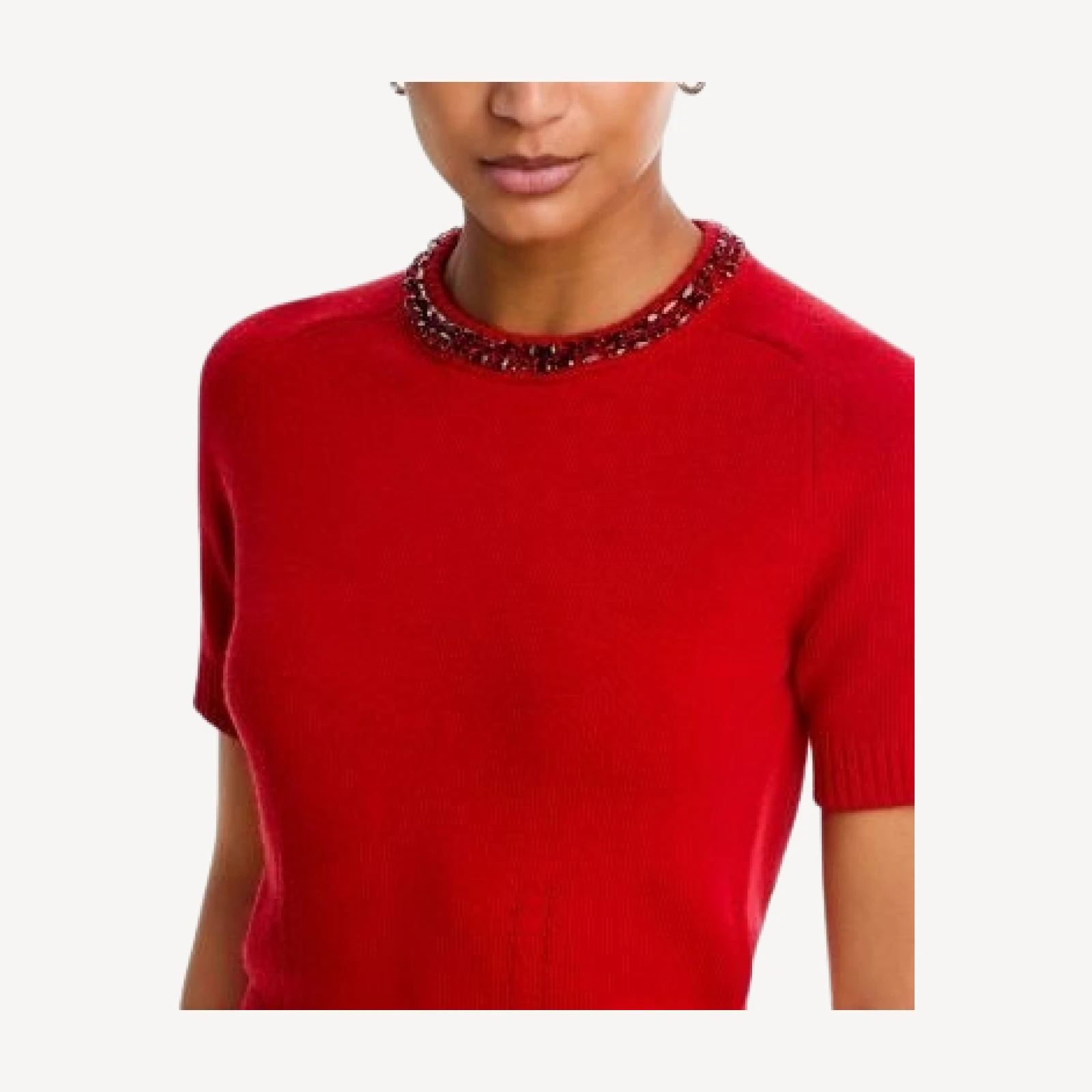 rag & bone Bonnie Embellished Crewneck Short Sleeve Sweater