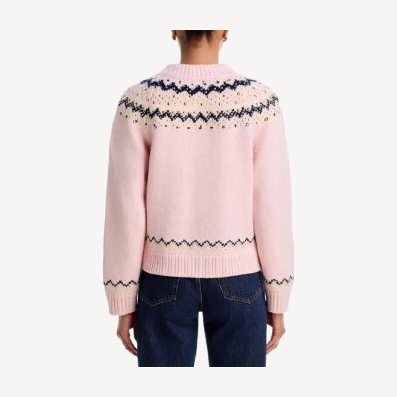 rag & bone Fallon Crewneck Studded Fair Isle Cardigan
