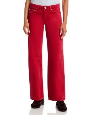 rag & bone Cam Low Rise Straight Leg Jeans in Red