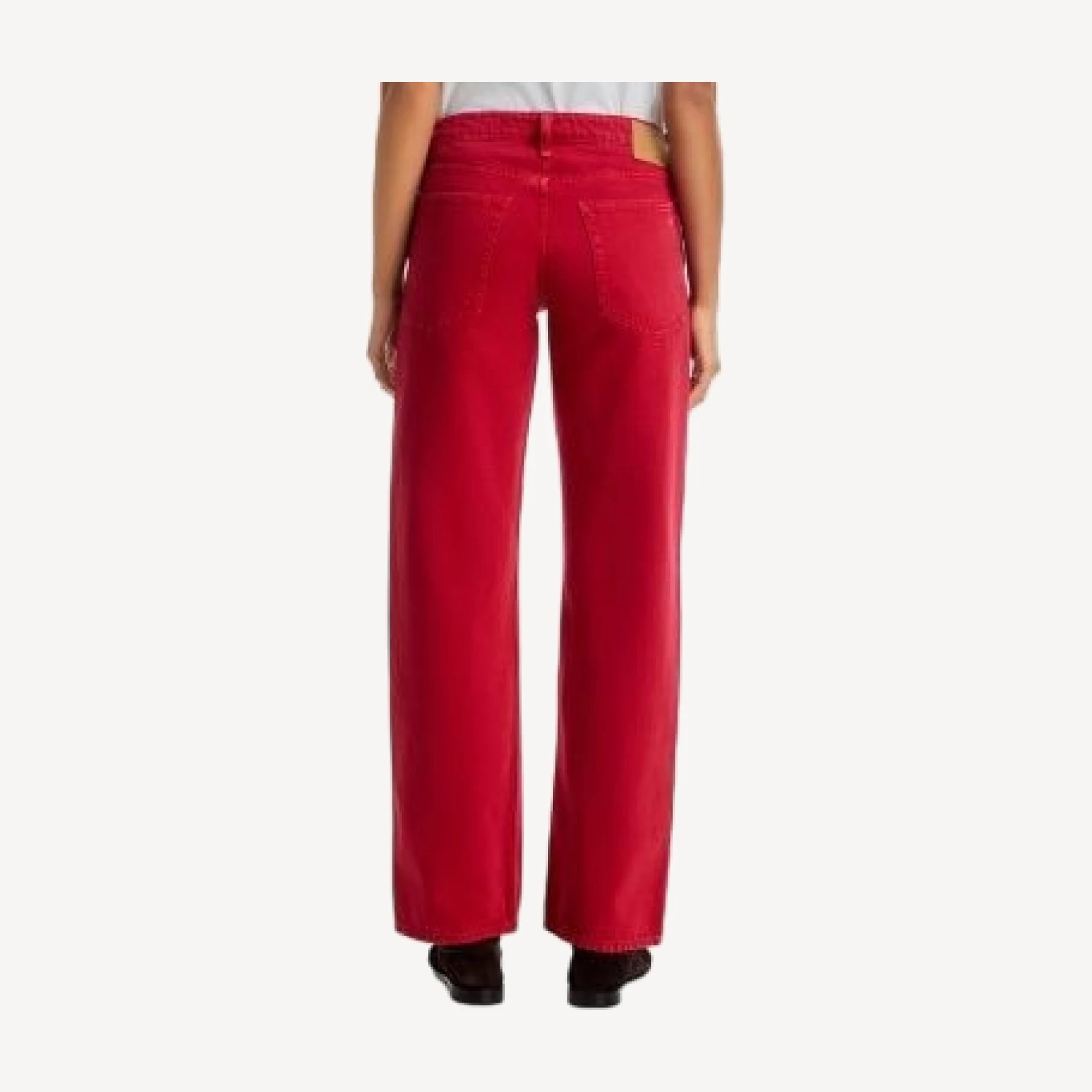 rag & bone Cam Low Rise Straight Leg Jeans in Red