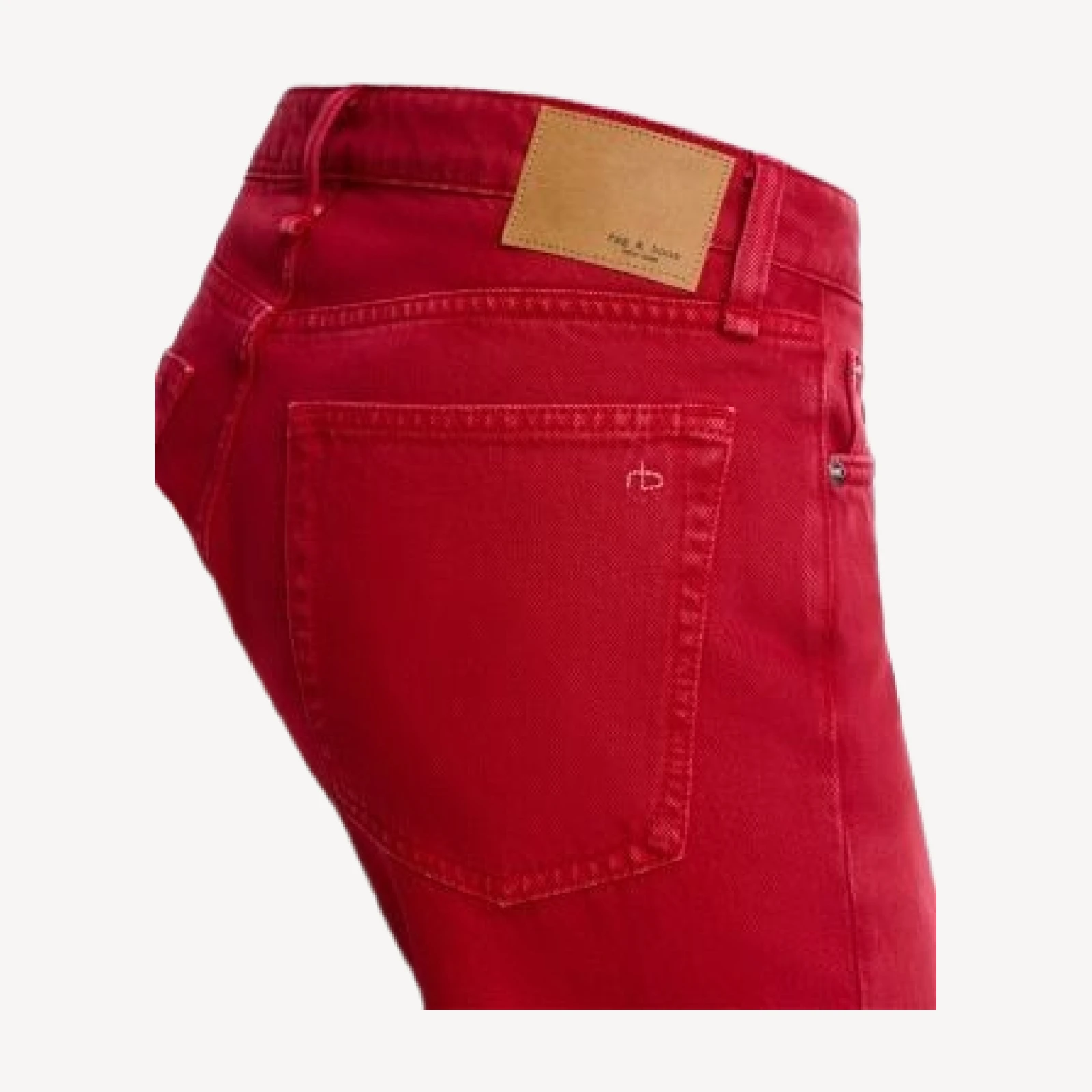 rag & bone Cam Low Rise Straight Leg Jeans in Red