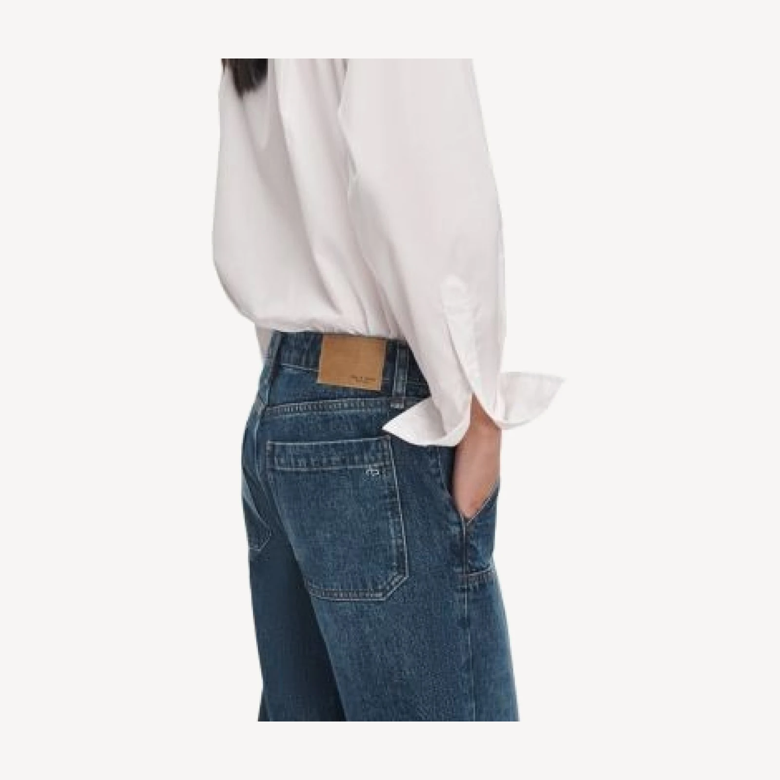 rag & bone Cam Cotton Low Rise Utility Straight Leg Jeans in Elden