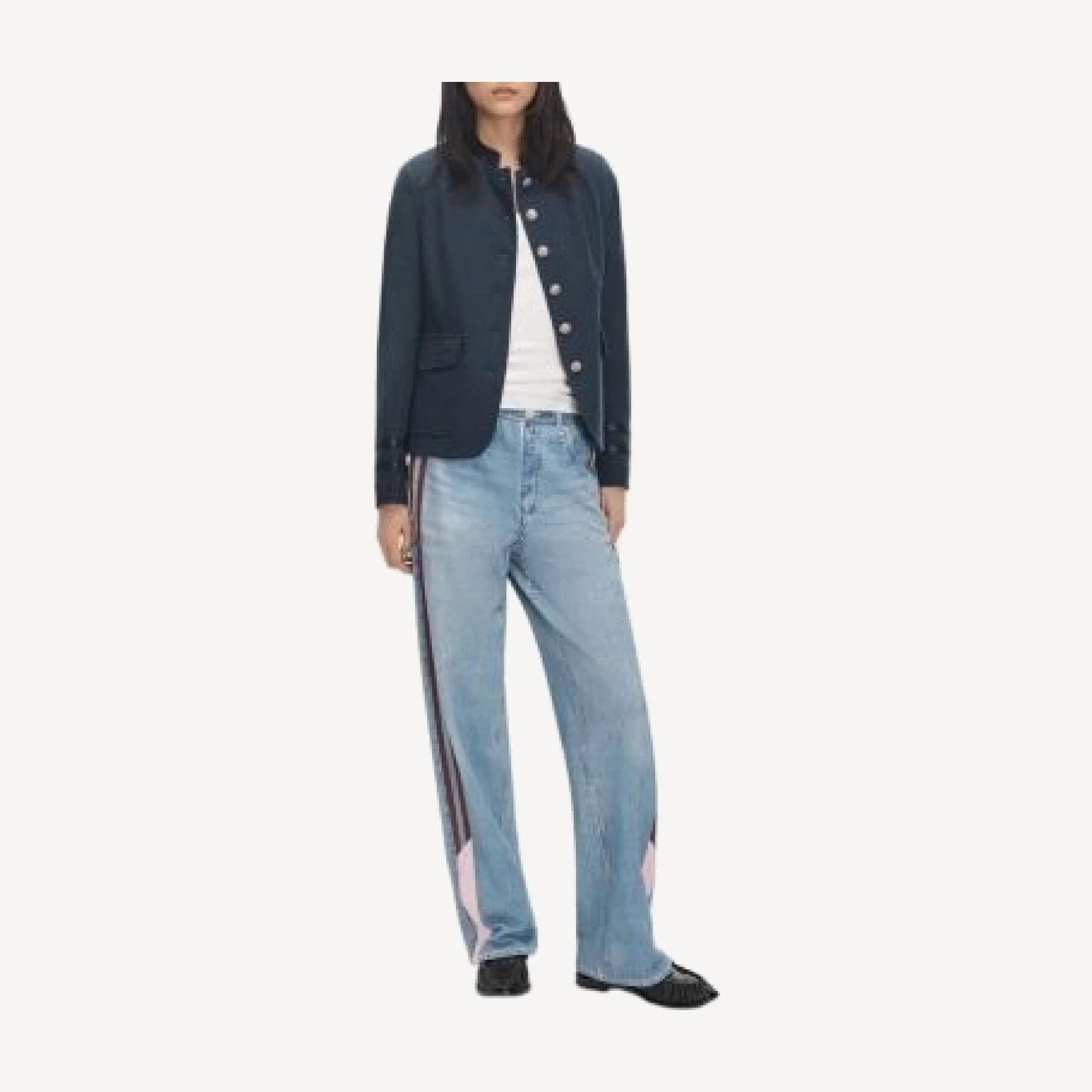 rag & bone Miramar Cotton Pull On Side Stripe Jeans in Astor/Brown