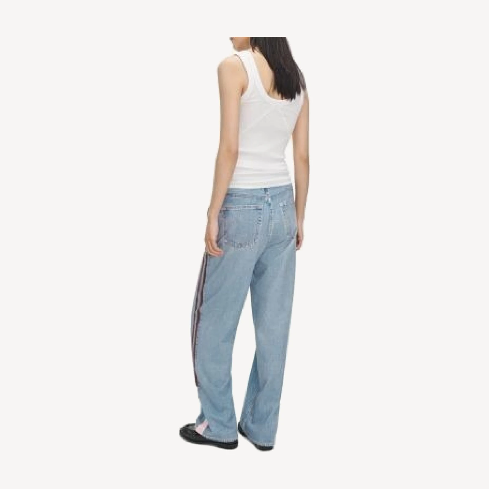rag & bone Miramar Cotton Pull On Side Stripe Jeans in Astor/Brown