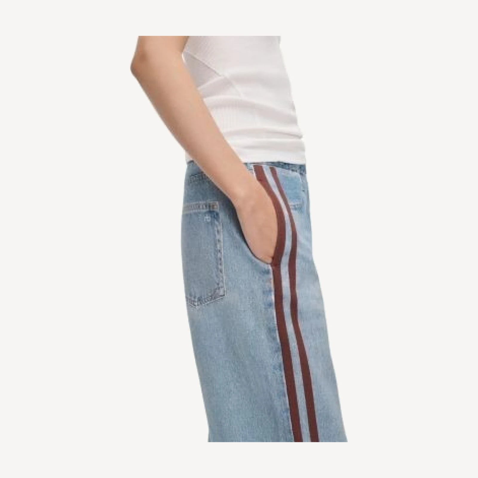 rag & bone Miramar Cotton Pull On Side Stripe Jeans in Astor/Brown