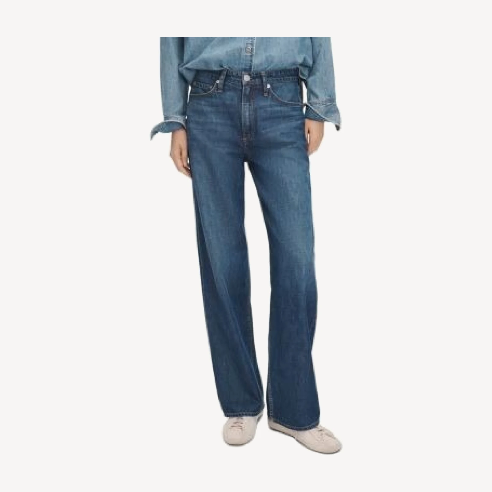 rag & bone Ftwt Logan High Rise Wide Leg Jeans in Harbor