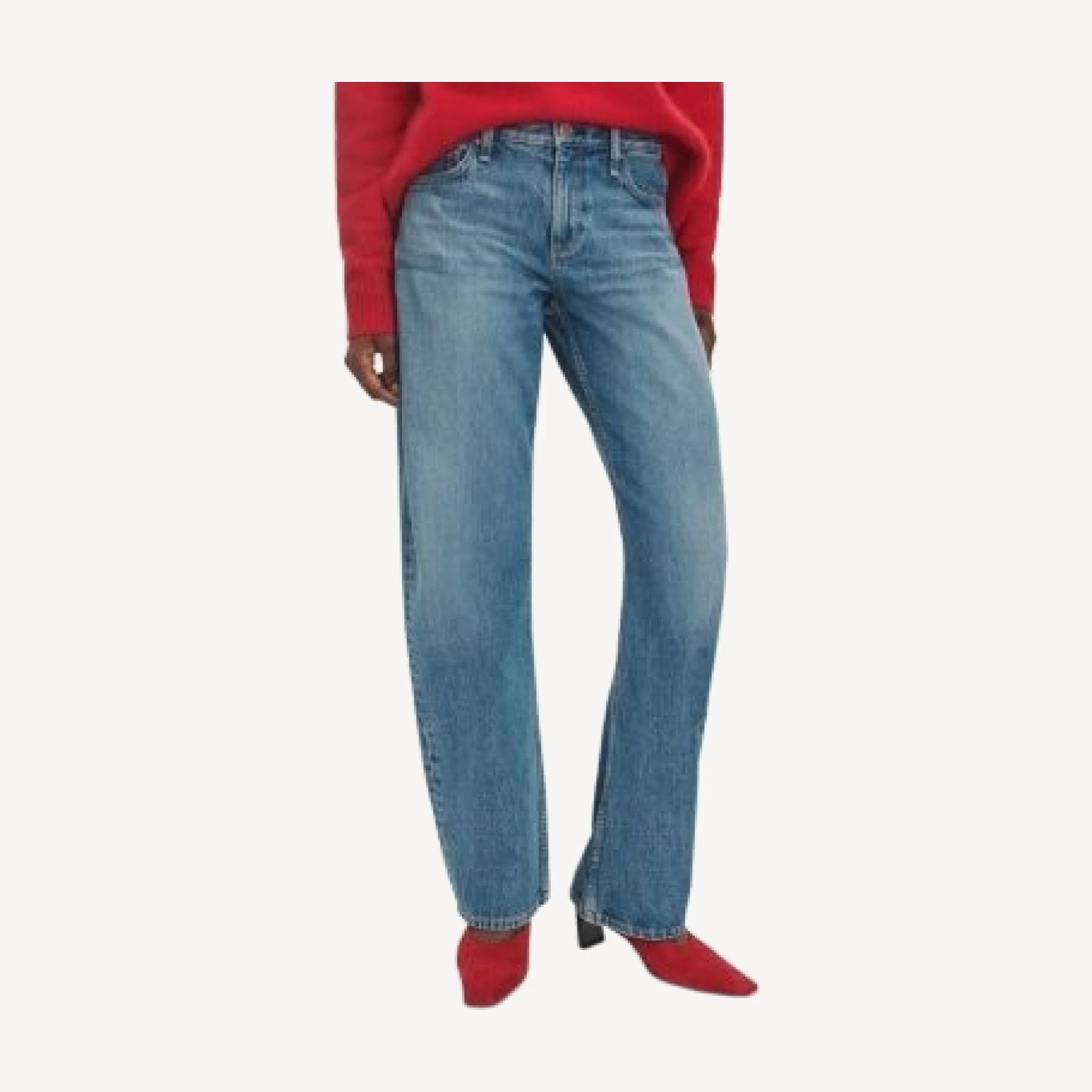 rag & bone Willa Cotton Mid Rise Curved Leg Jeans in Mara