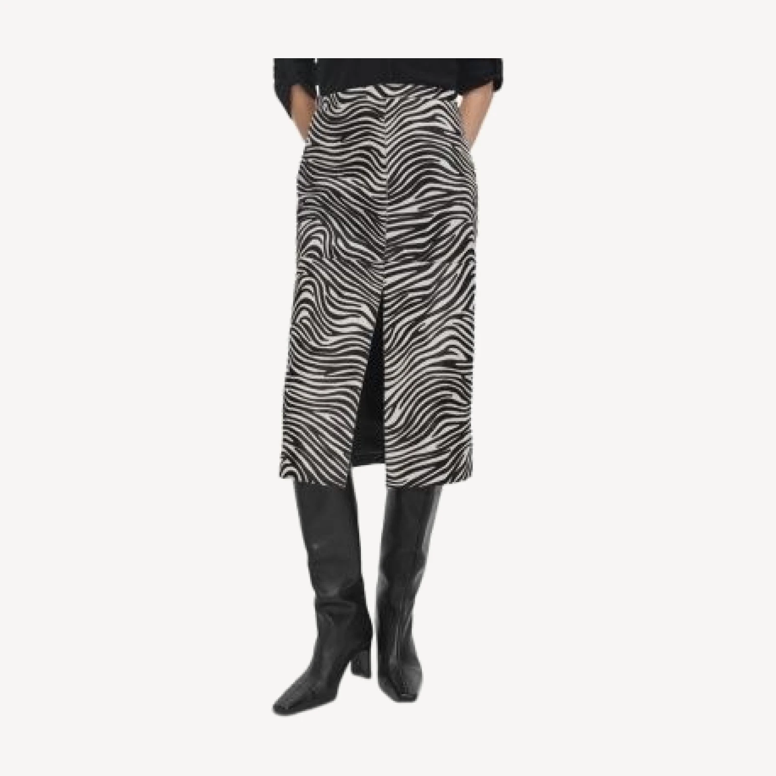 rag & bone Bessie Calf Hair High Rise Midi Skirt