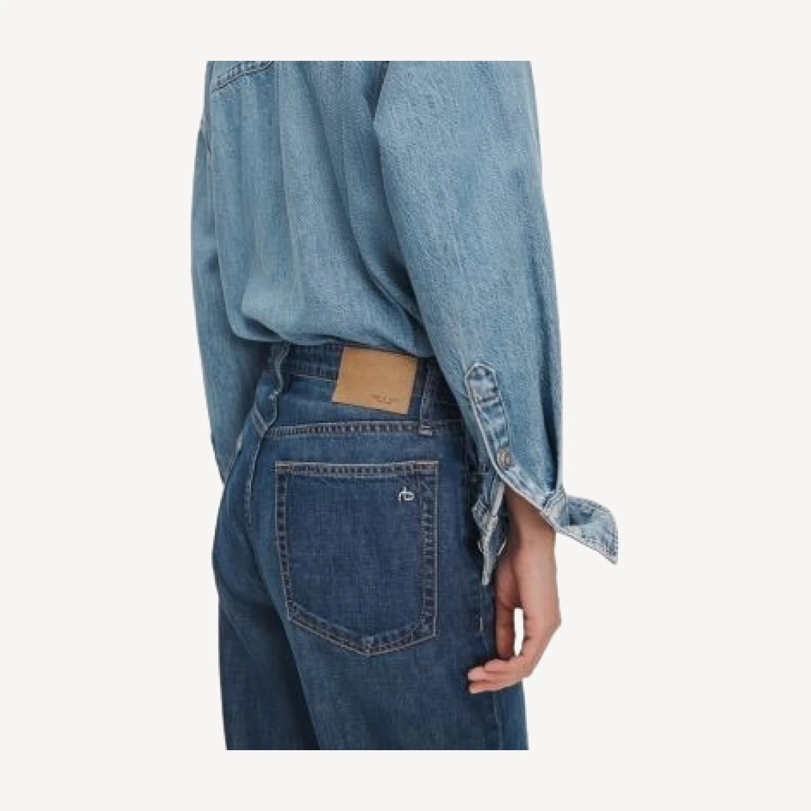 rag & bone Ftwt Logan High Rise Wide Leg Jeans in Harbor