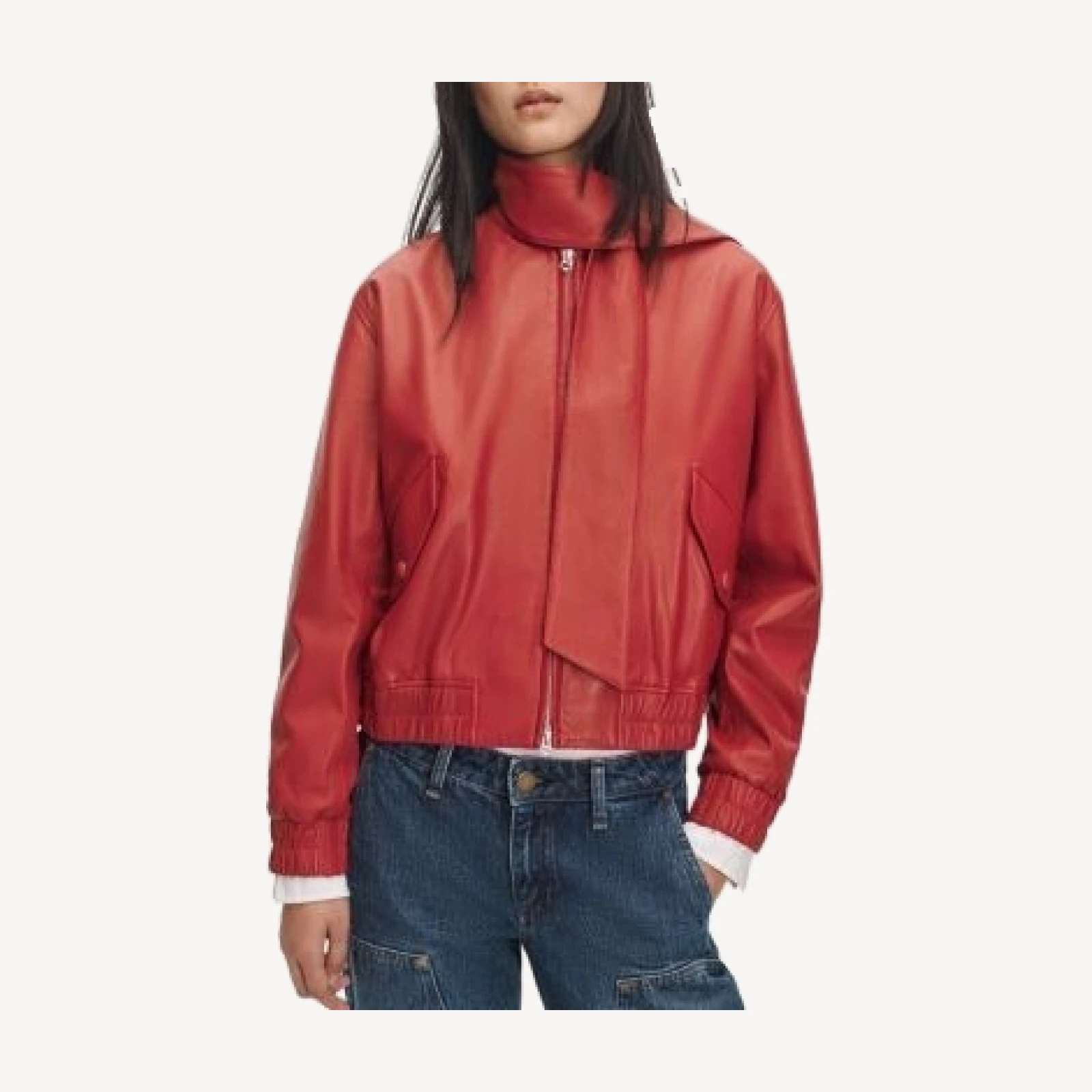 rag & bone Marissa Leather Scarf Jacket