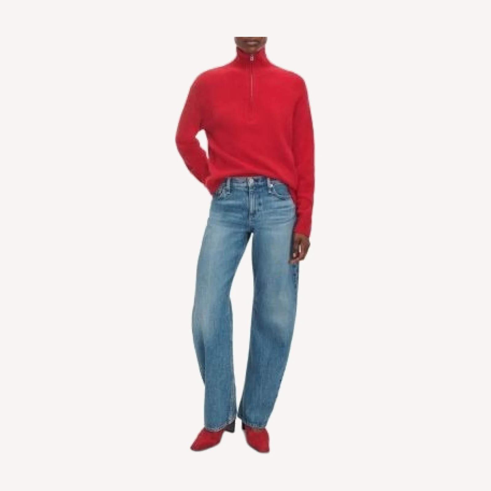 rag & bone Willa Cotton Mid Rise Curved Leg Jeans in Mara