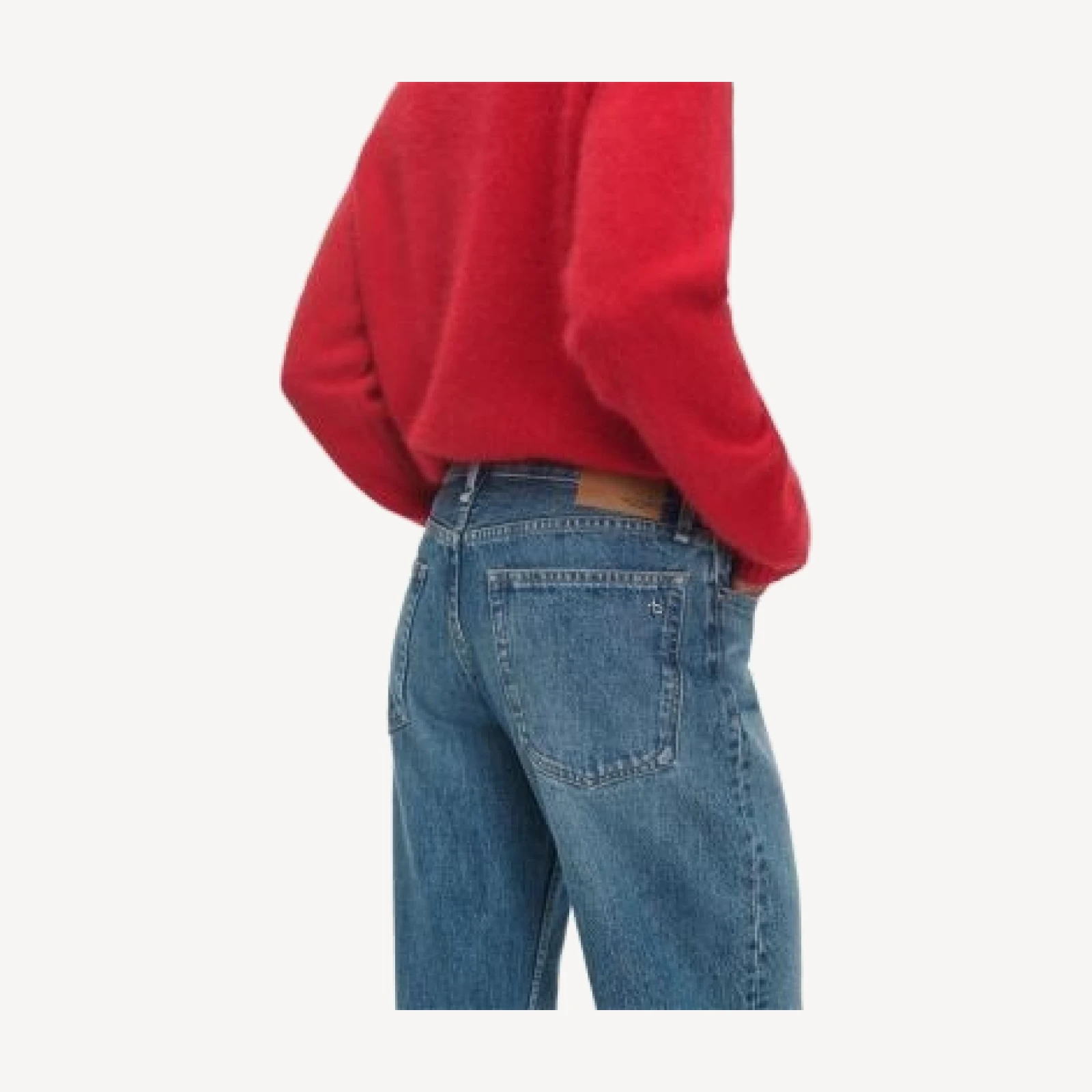 rag & bone Willa Cotton Mid Rise Curved Leg Jeans in Mara