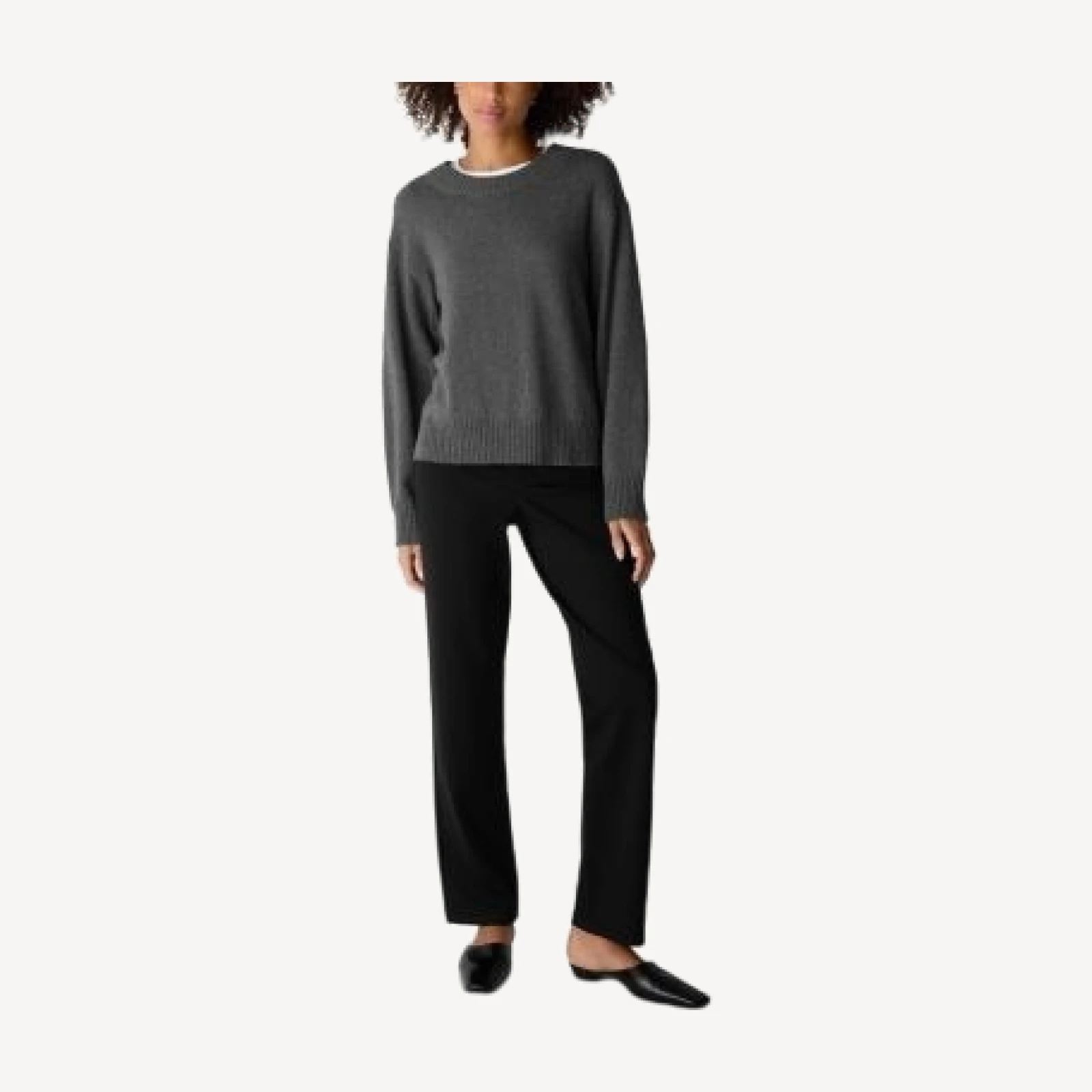 Eileen Fisher Cotton & Cashmere Crewneck Sweater