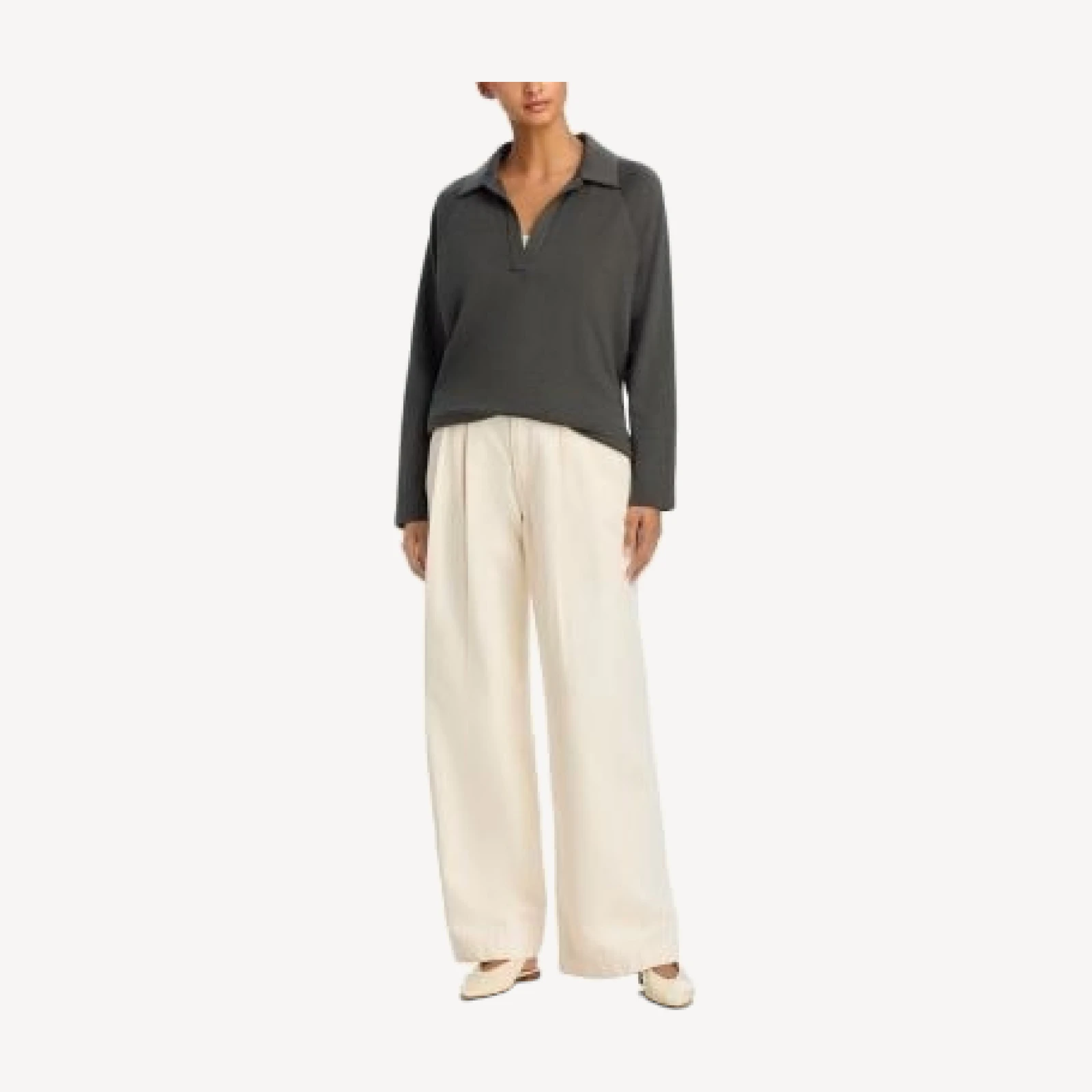 Eileen Fisher Brushed Terry Raglan Henley Tunic